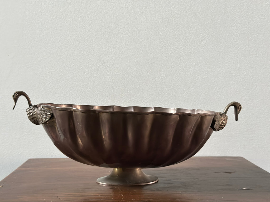 Brass Swan Handled Bowl