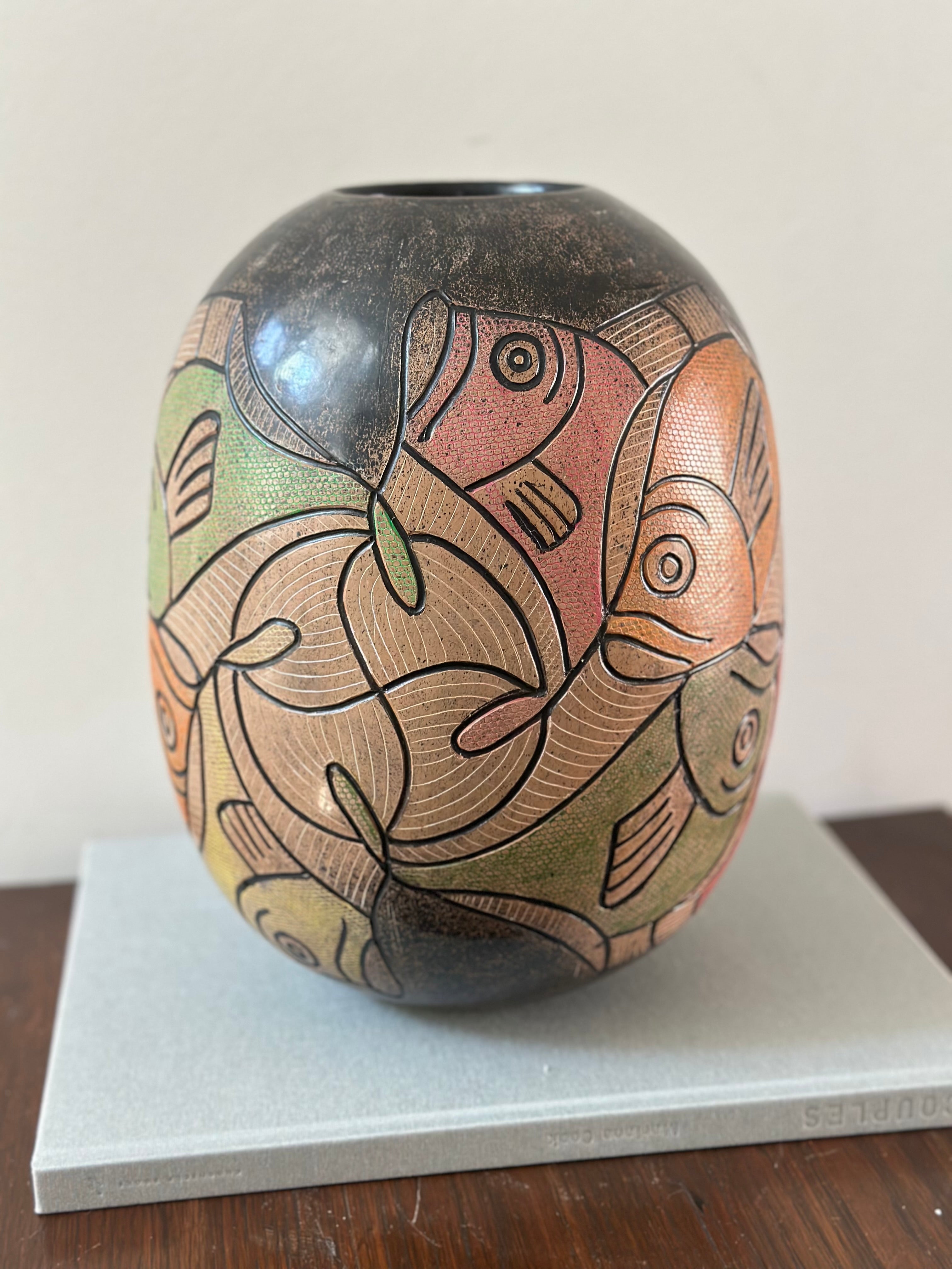 Nicaraguan Signed Folk Art Vase
