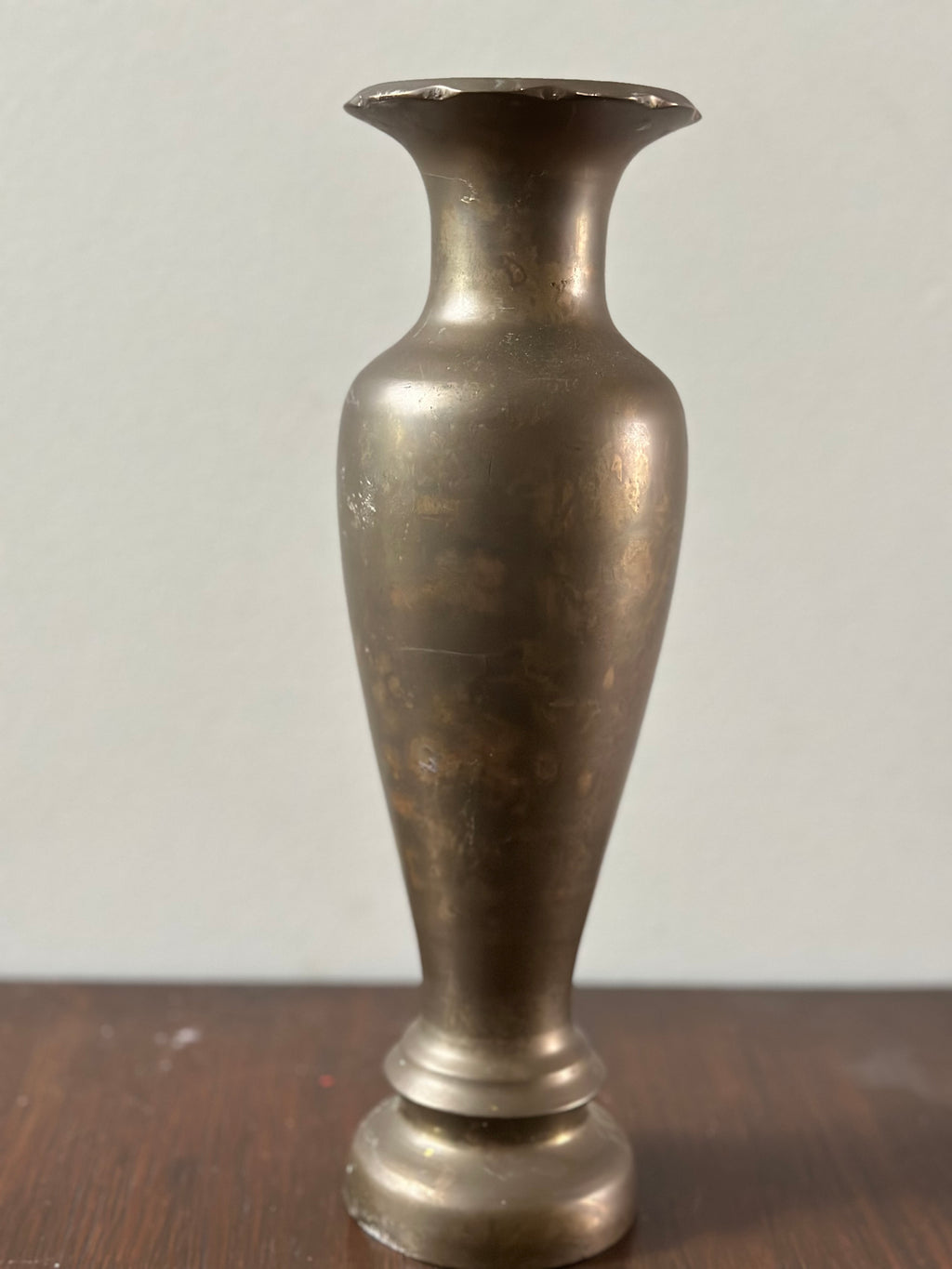 Ruffle Edge Brass Vase