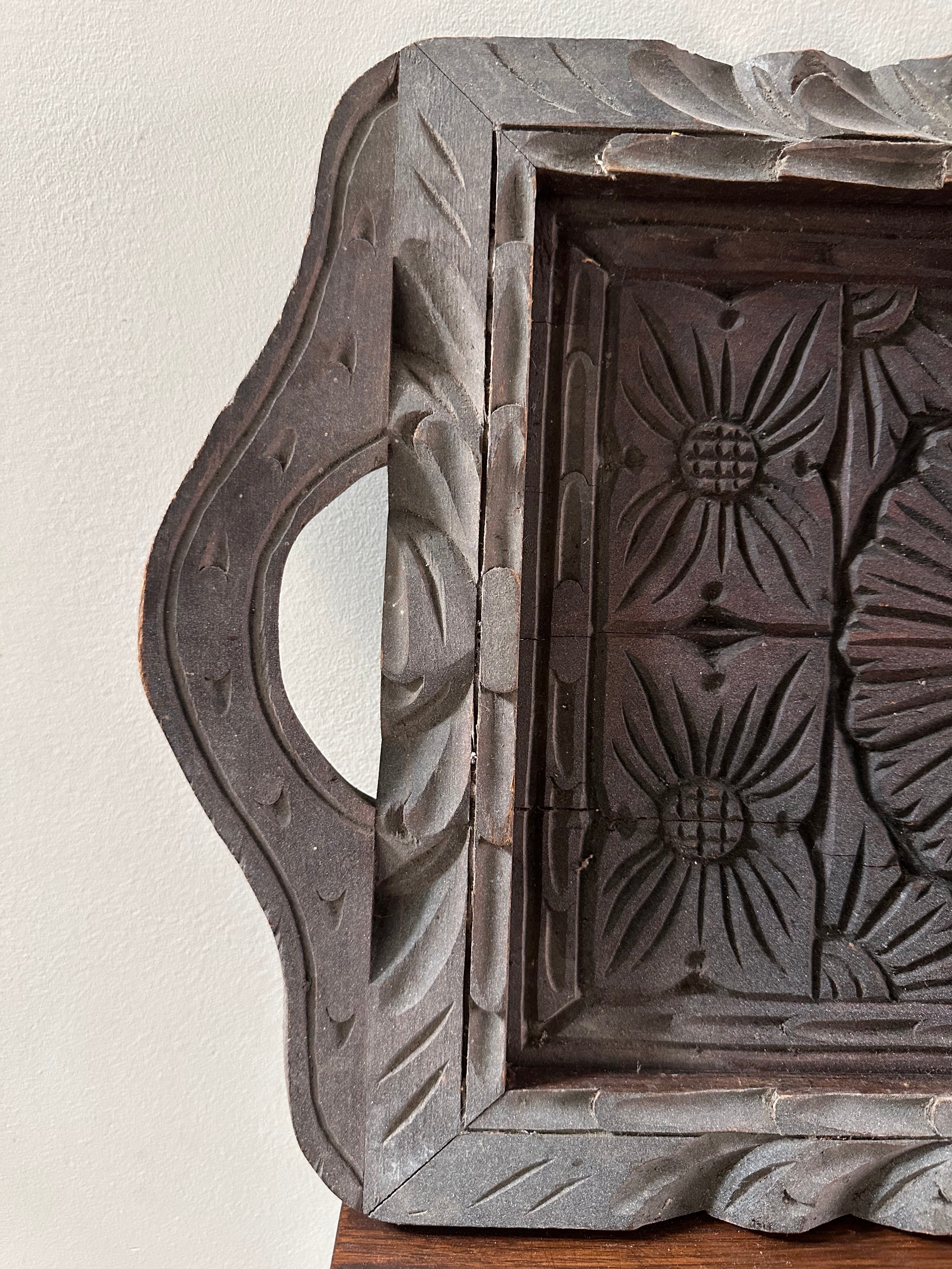 Hand Carved Wooden Tray
