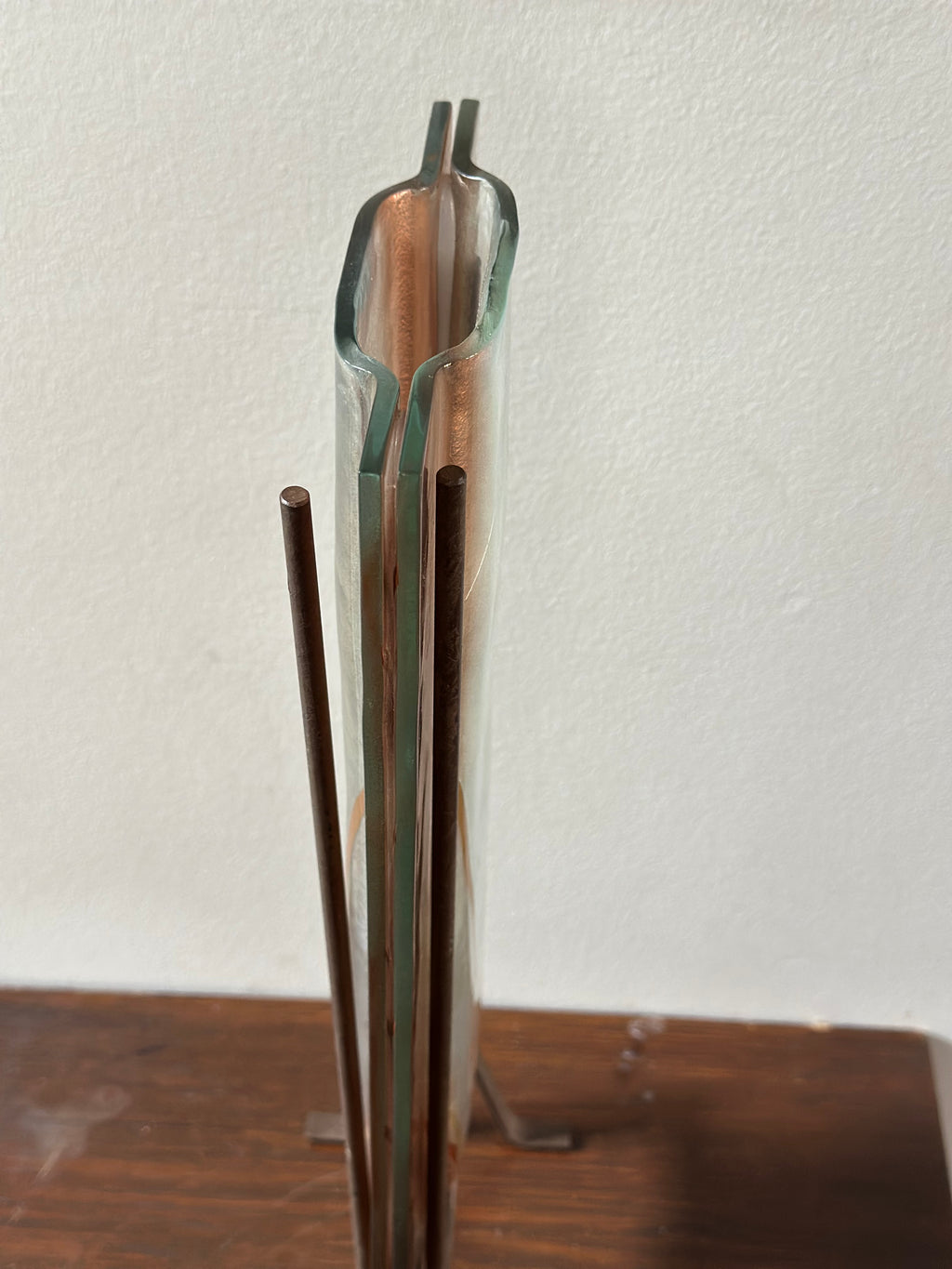 Mark Hines Signed Art Glass Vase
