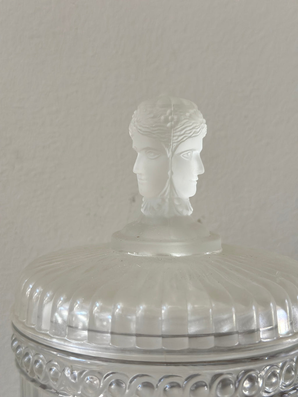 Vintage Three Faces Lidded Jar