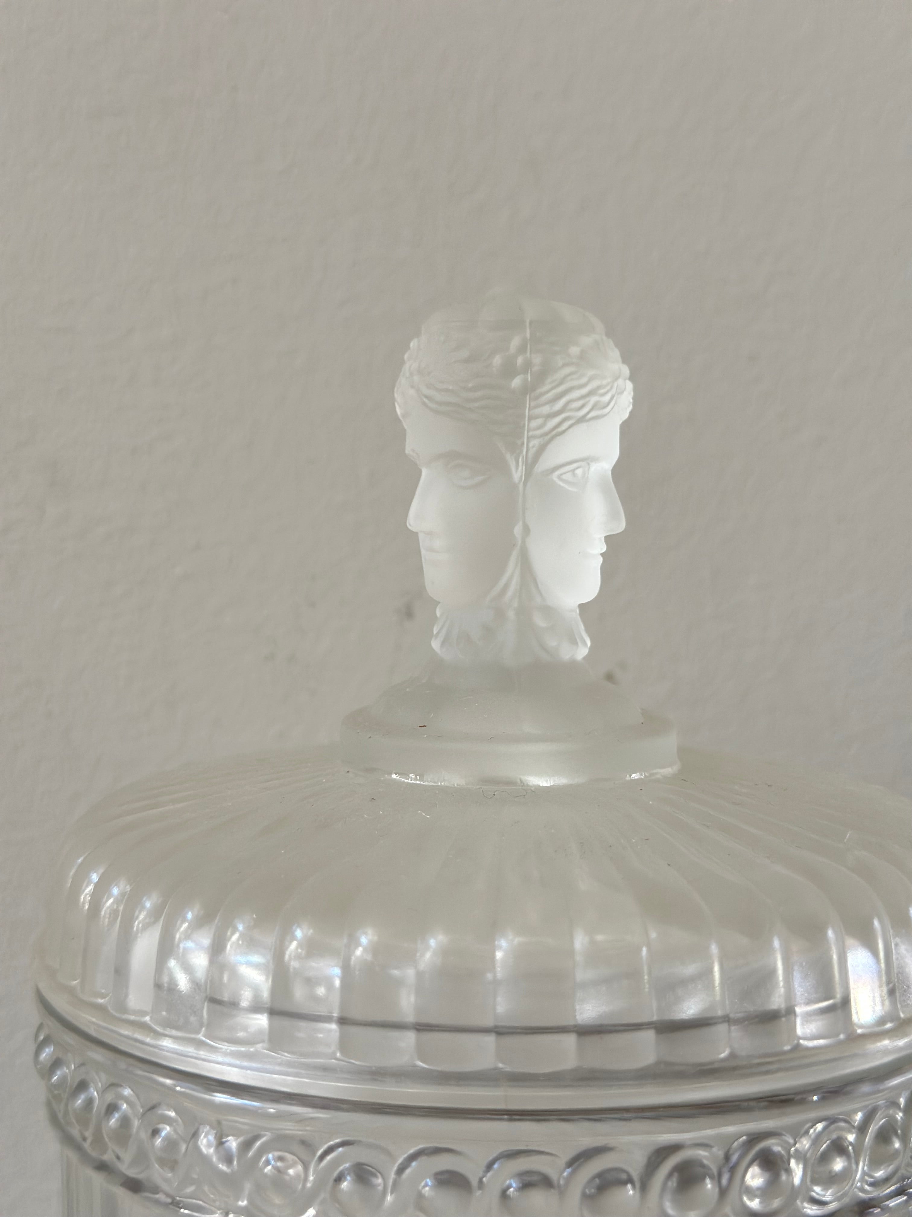 Vintage Three Faces Lidded Jar