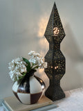 Vintage Mexican Punched Tin Lamp
