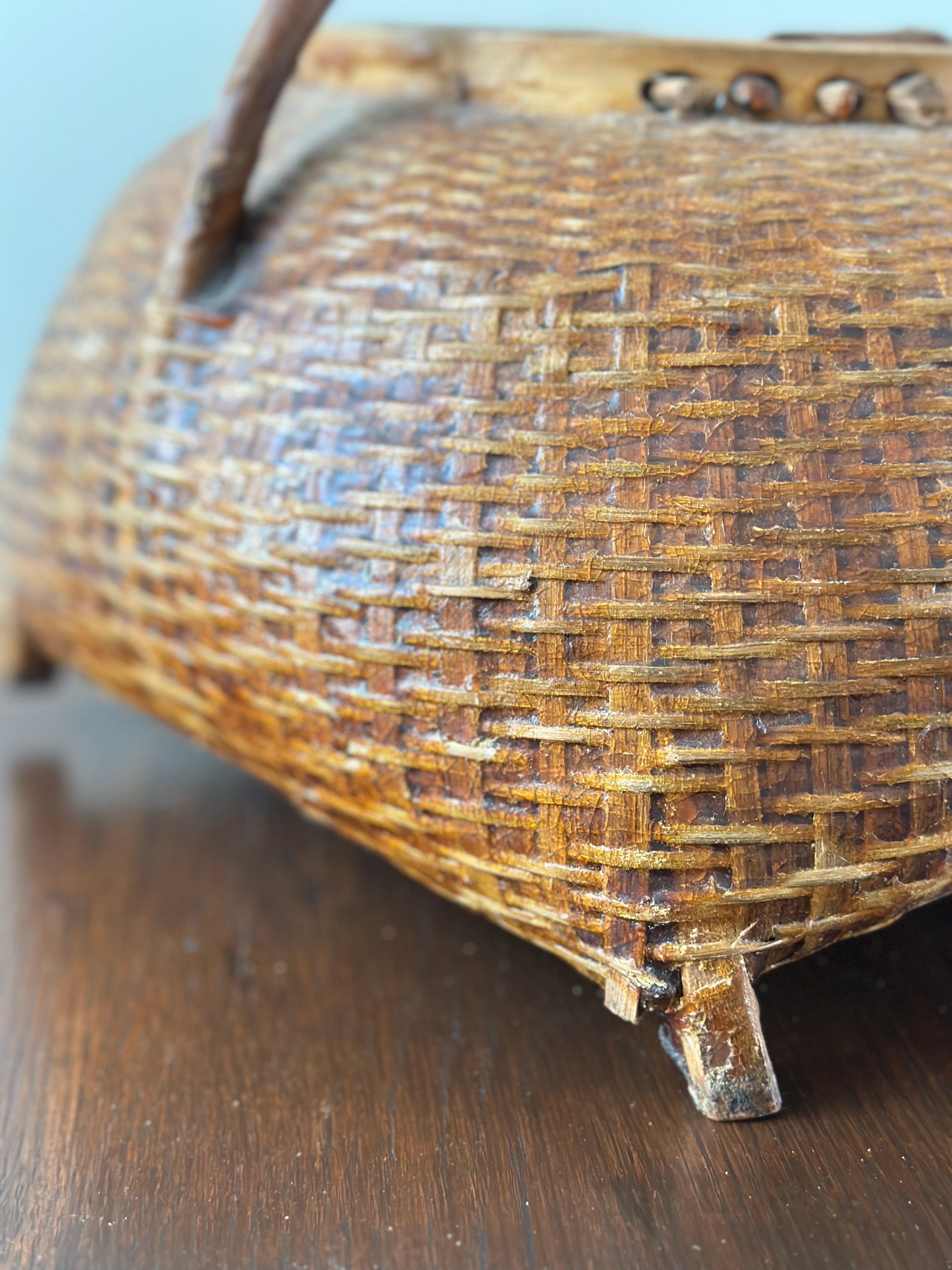 Antique Snake Charmer Basket