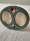 Vintage Italian Micro-Mosaic Double Oval Picture Frame