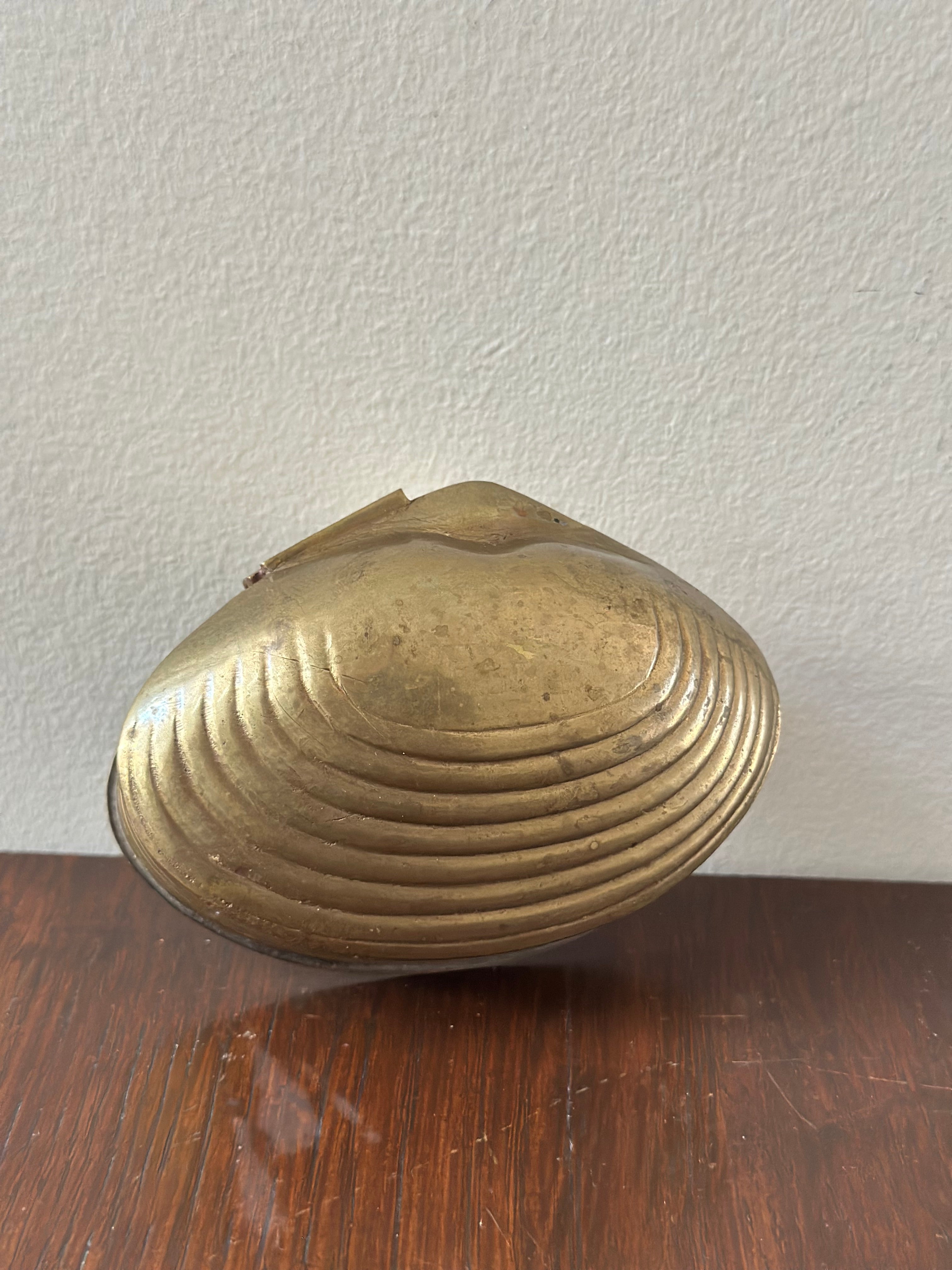 Brass Clam Trinket Box
