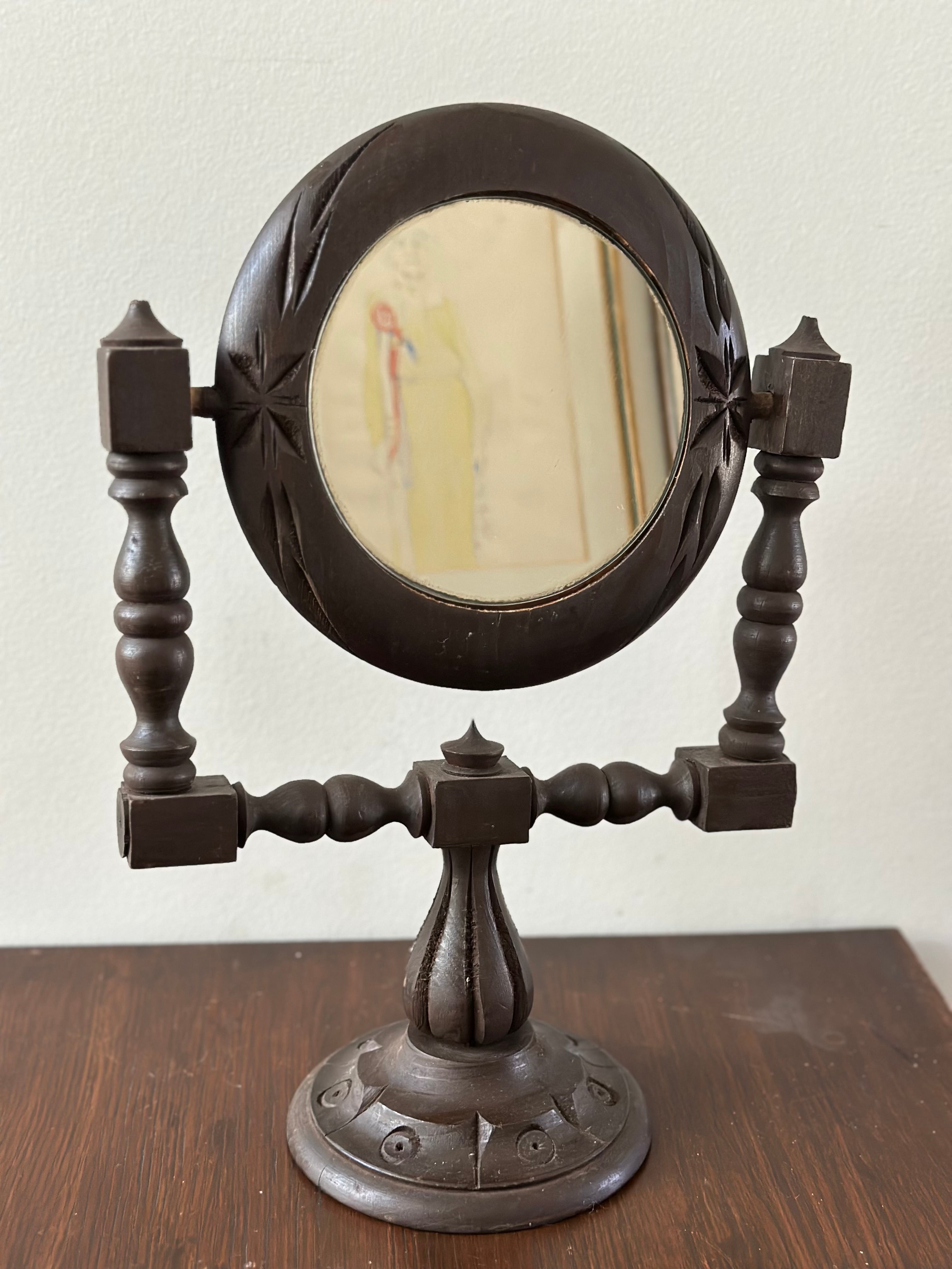 Hand Carved Vanity Mirror
