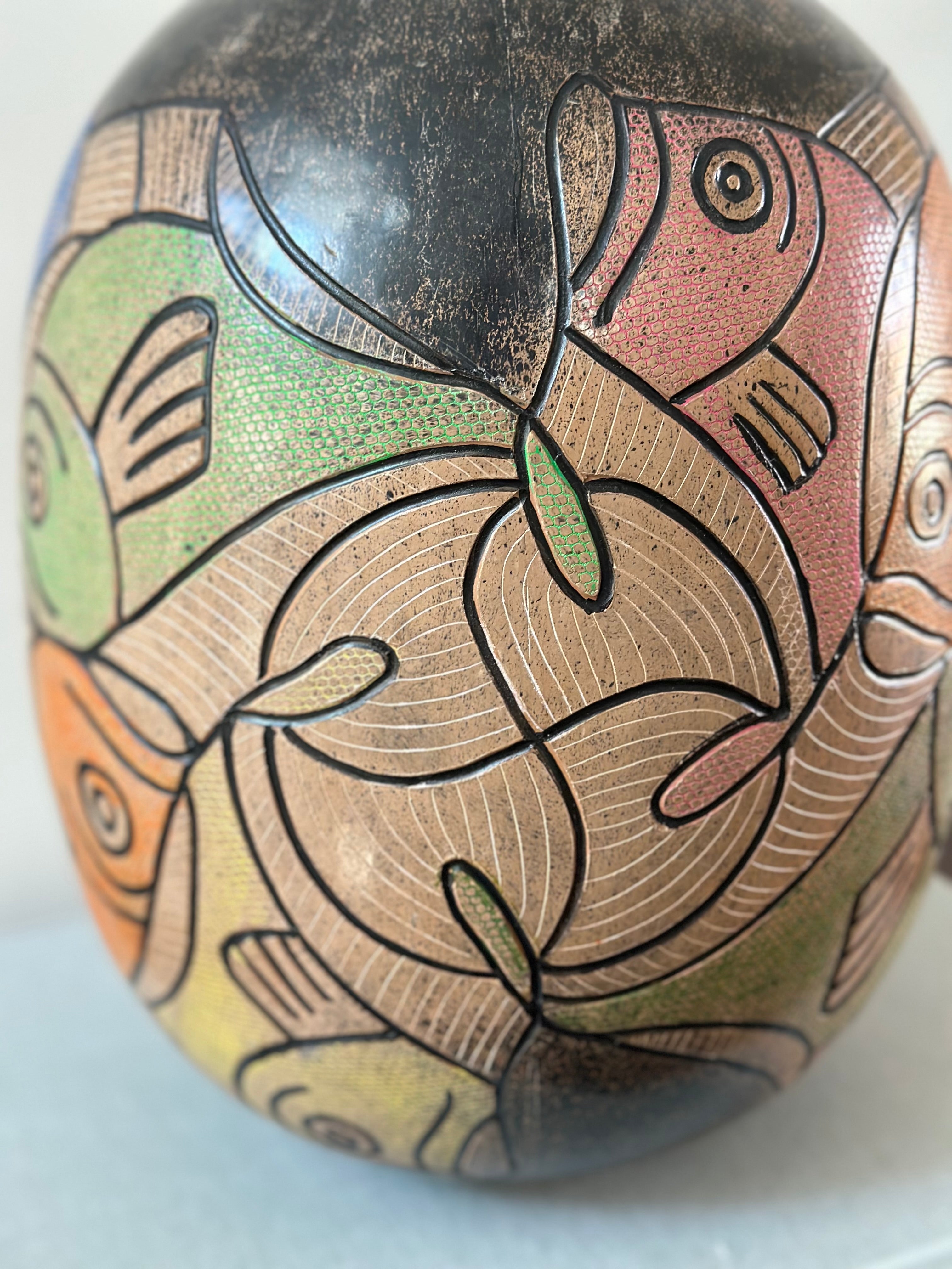 Nicaraguan Signed Folk Art Vase