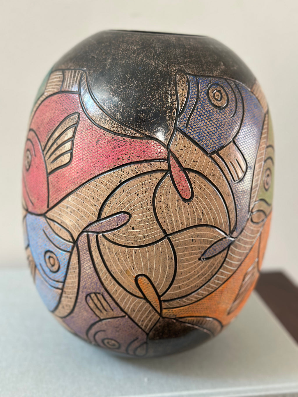 Nicaraguan Signed Folk Art Vase