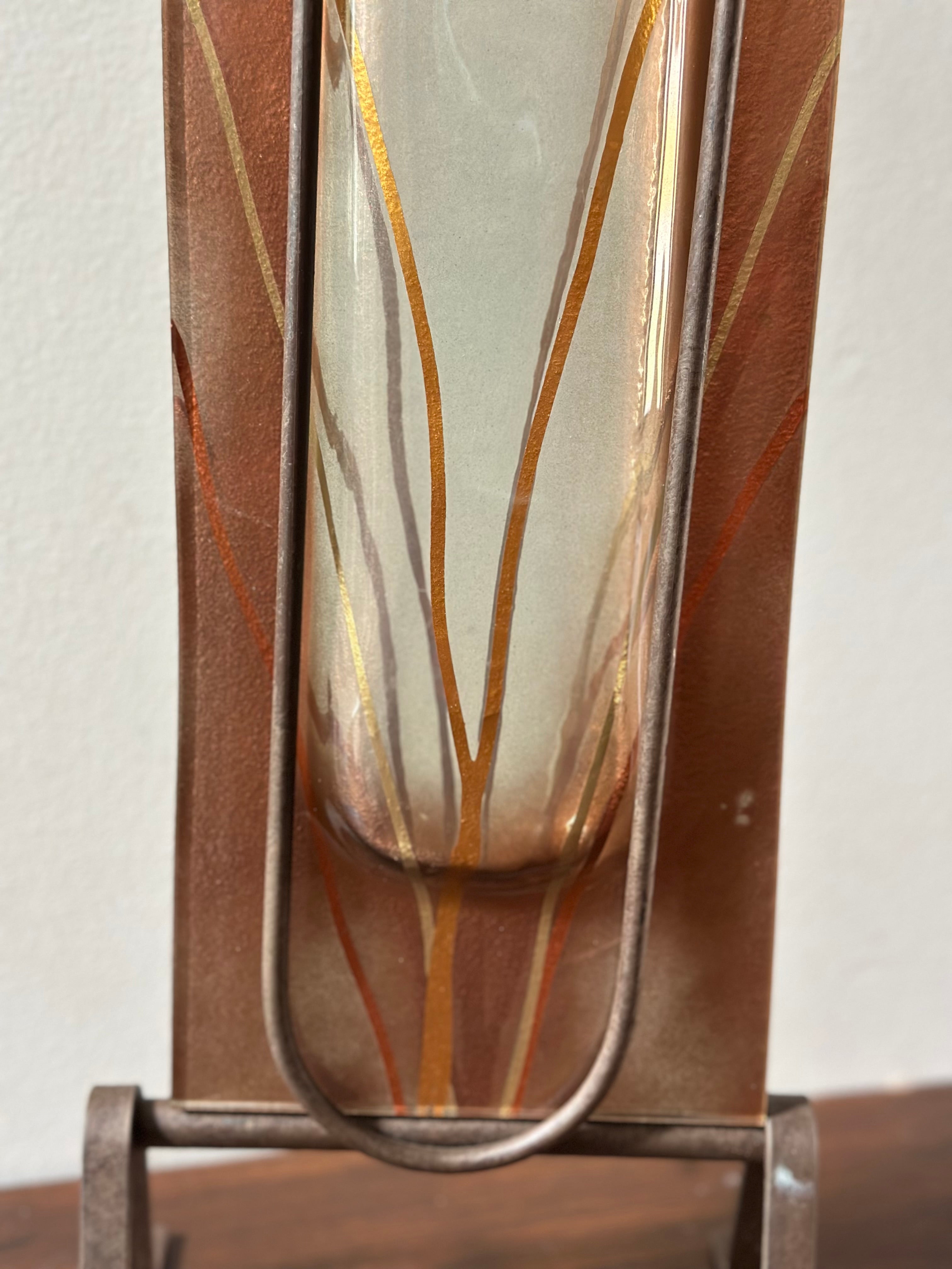 Mark Hines Signed Art Glass Vase