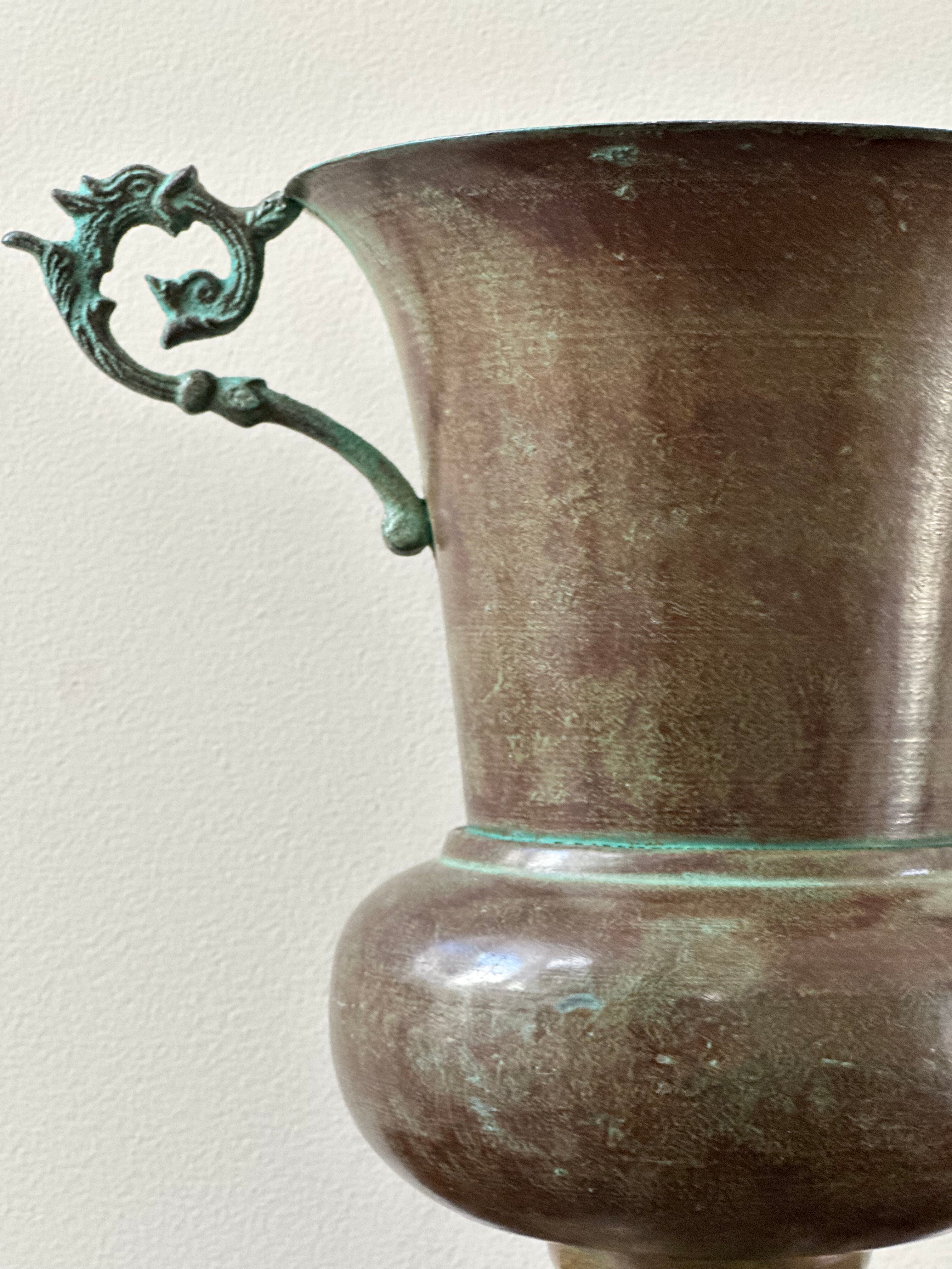 Vintage Metal Urn Vase