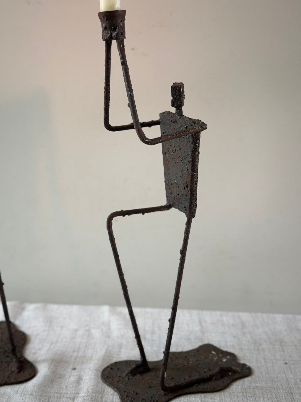 Vintage Brutalist Candlestick (Kneeling)