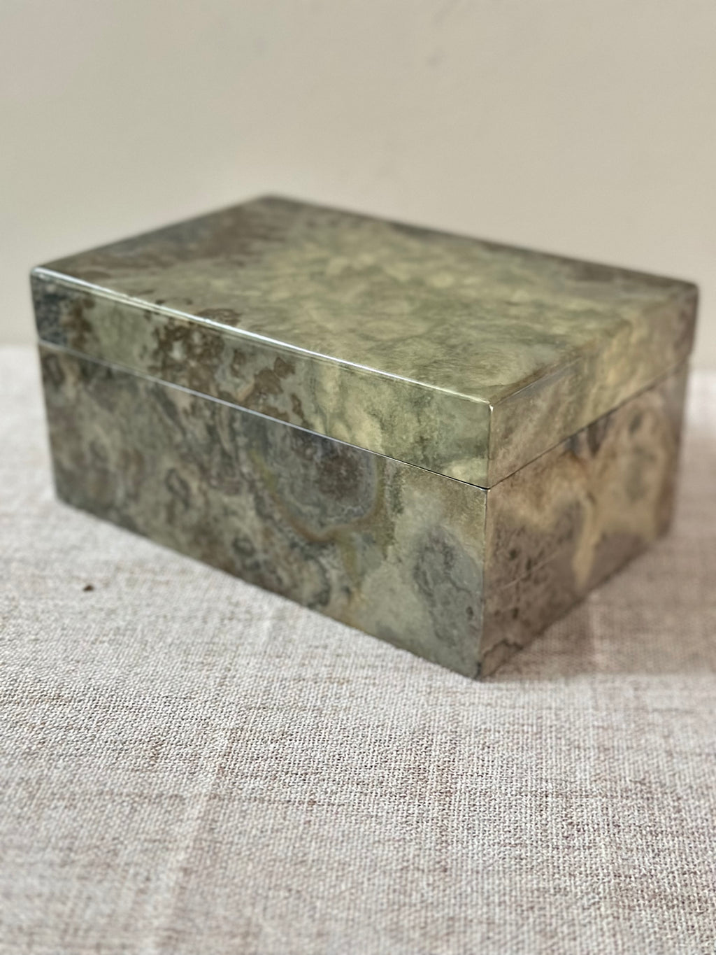 Green Faux Marble Trinket Box