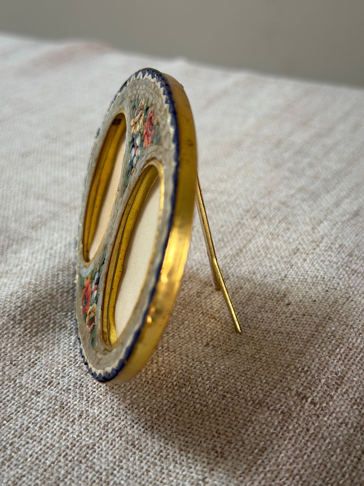 Vintage Italian Micro-Mosaic Double Oval Picture Frame