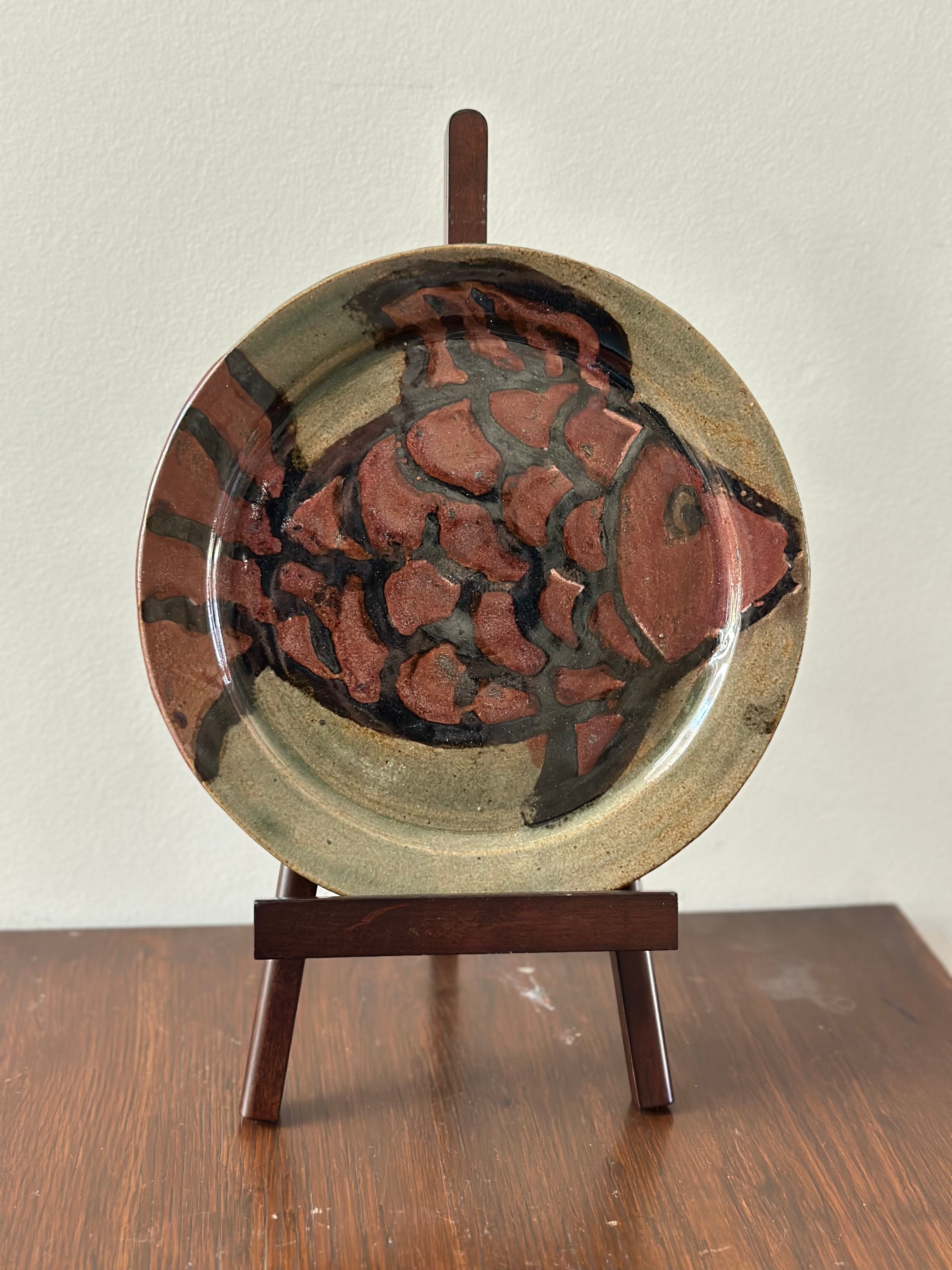 Ceramic Folk Art Fish Plate