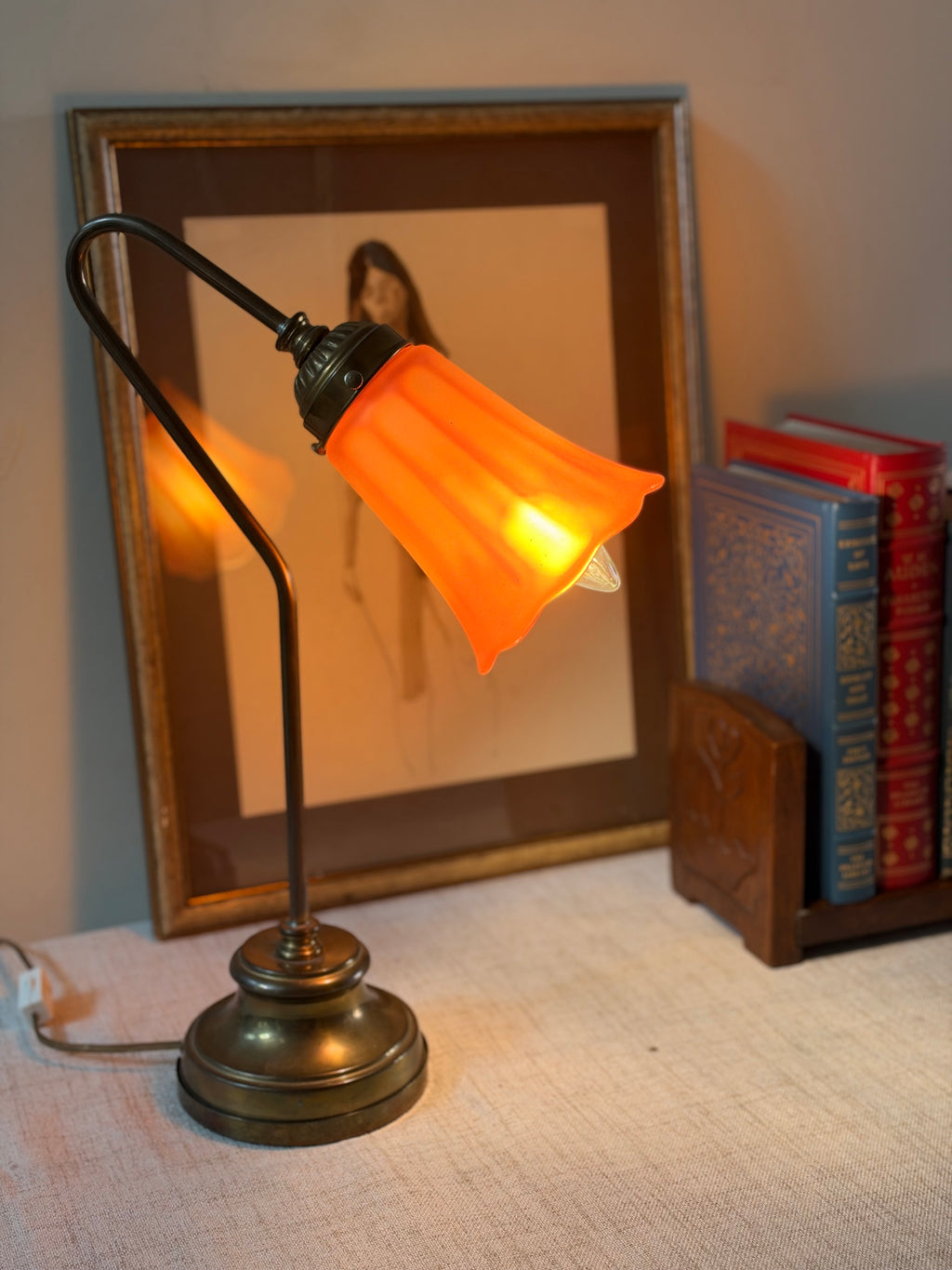 Art Nouveau Fluted Table Lamp
