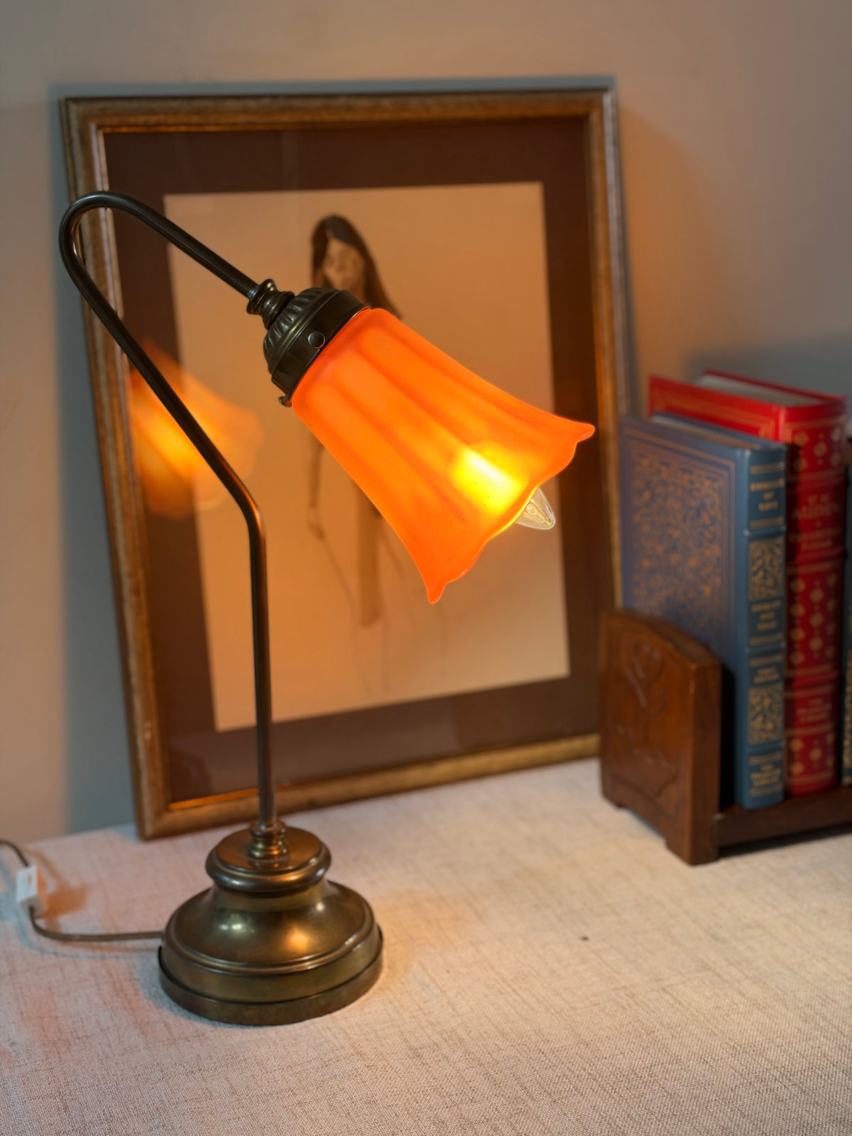 Art Nouveau Fluted Table Lamp