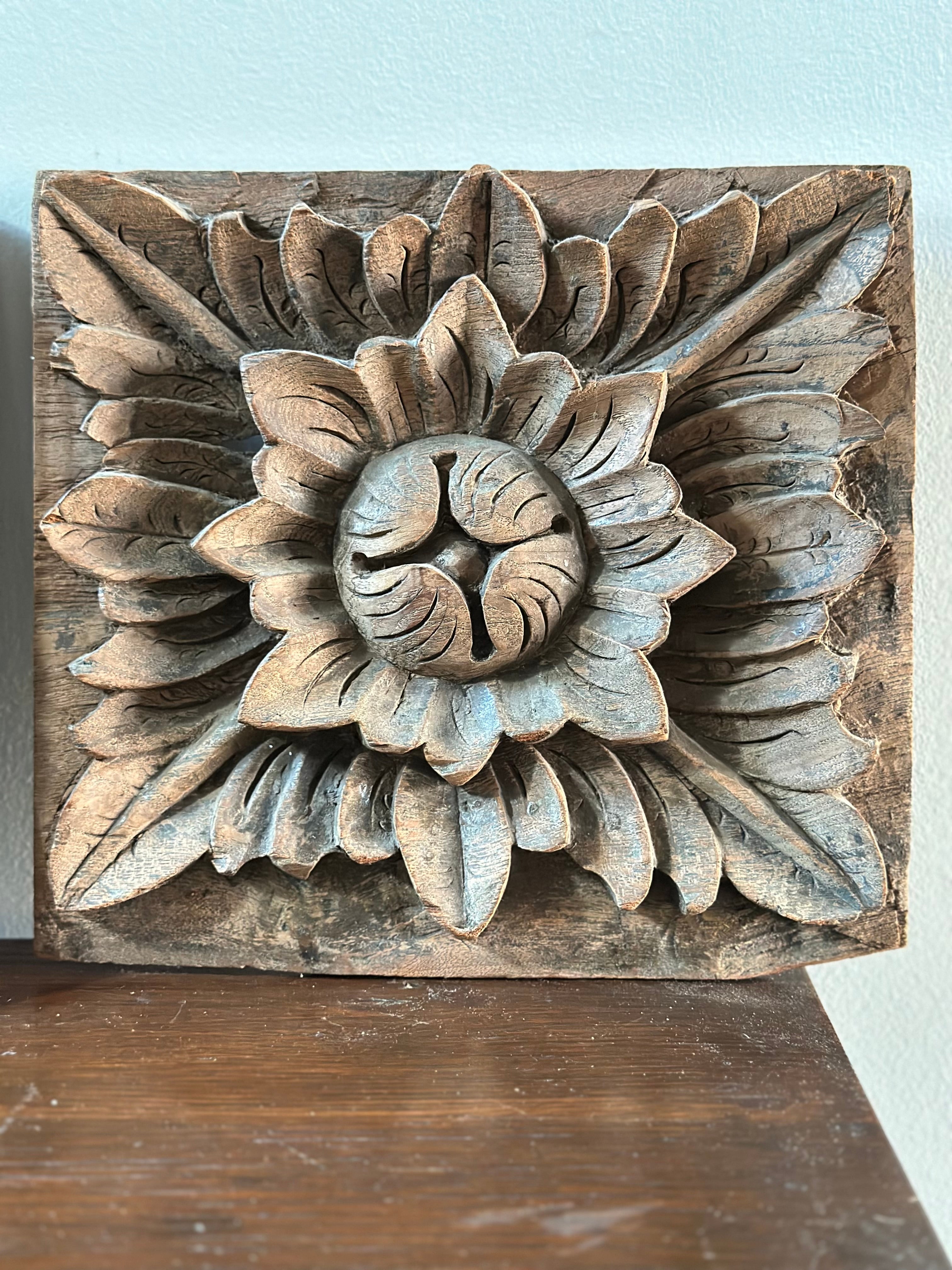 Two Hand Carved Wood Hangings