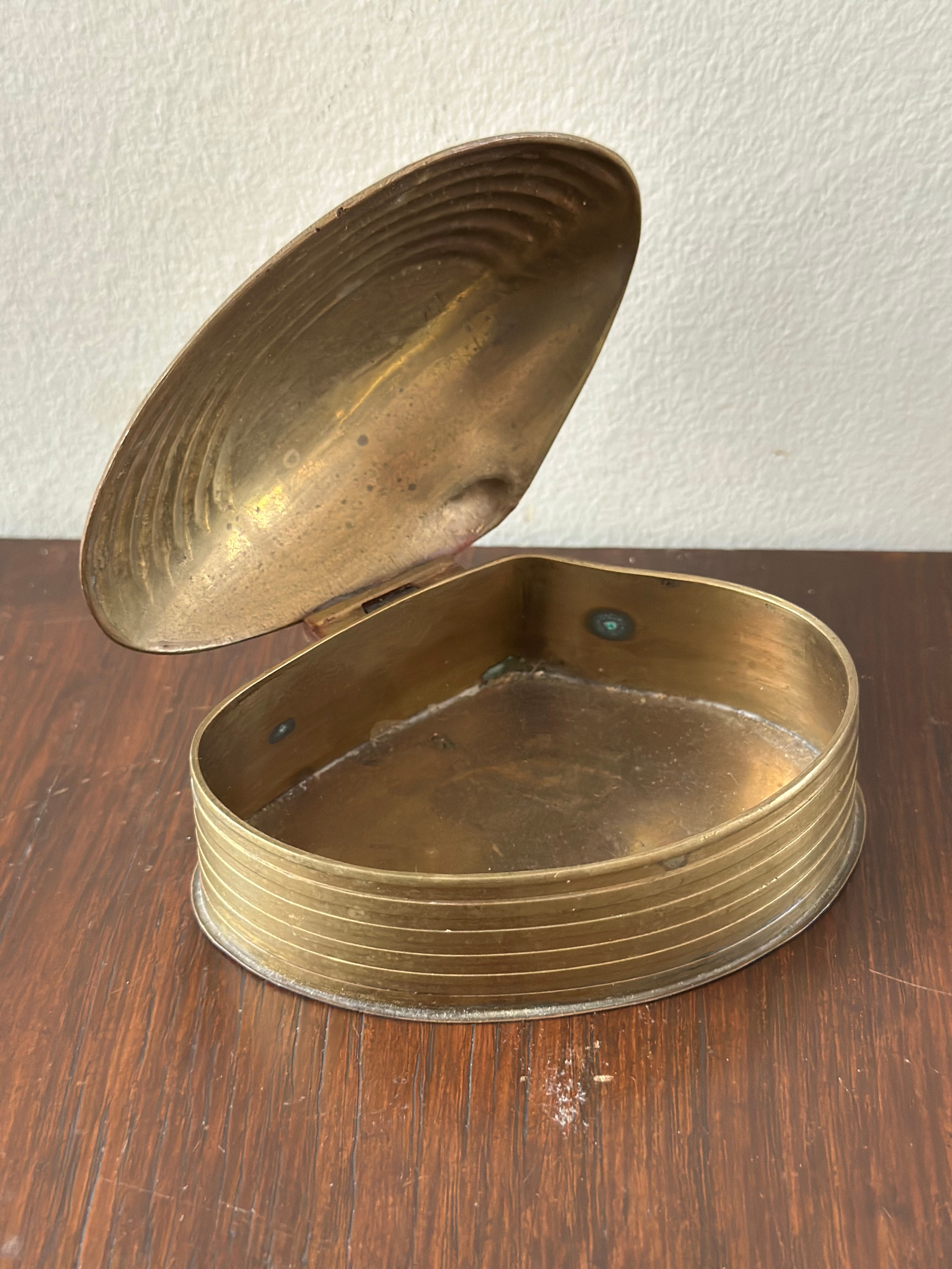 Brass Clam Trinket Box