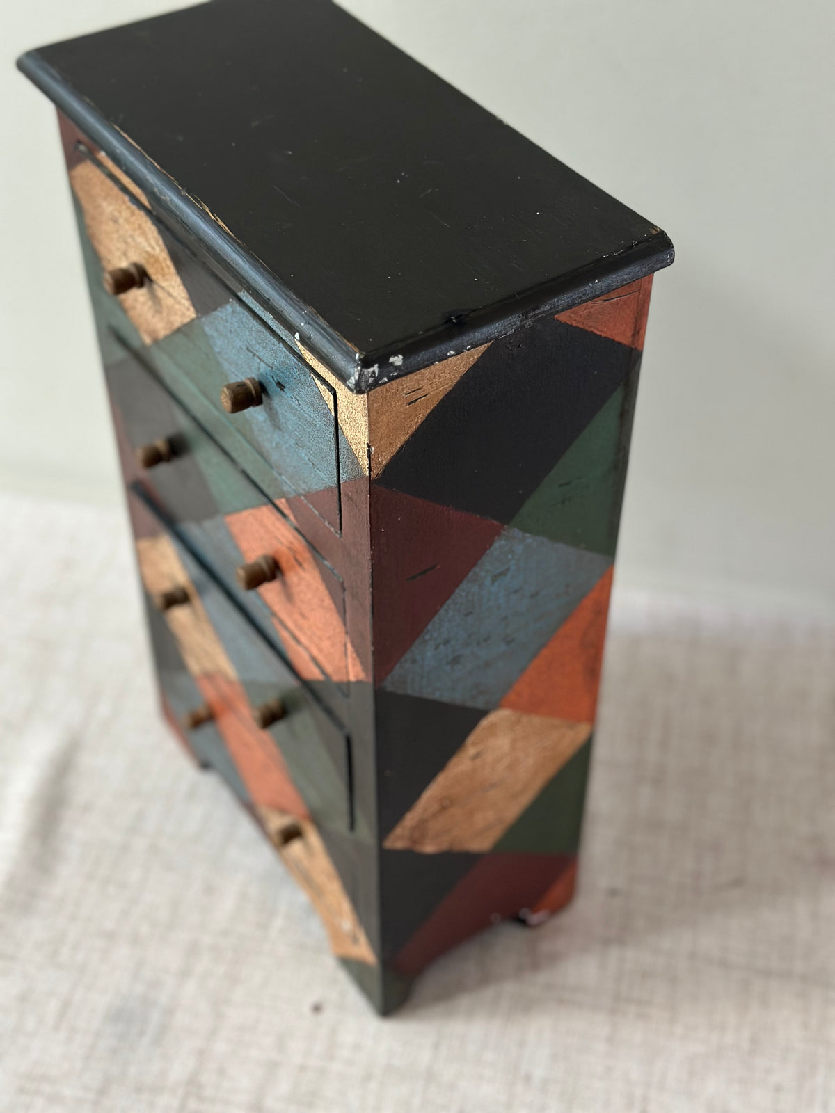 Hand Painted Harlequin Mini Chest of Drawers