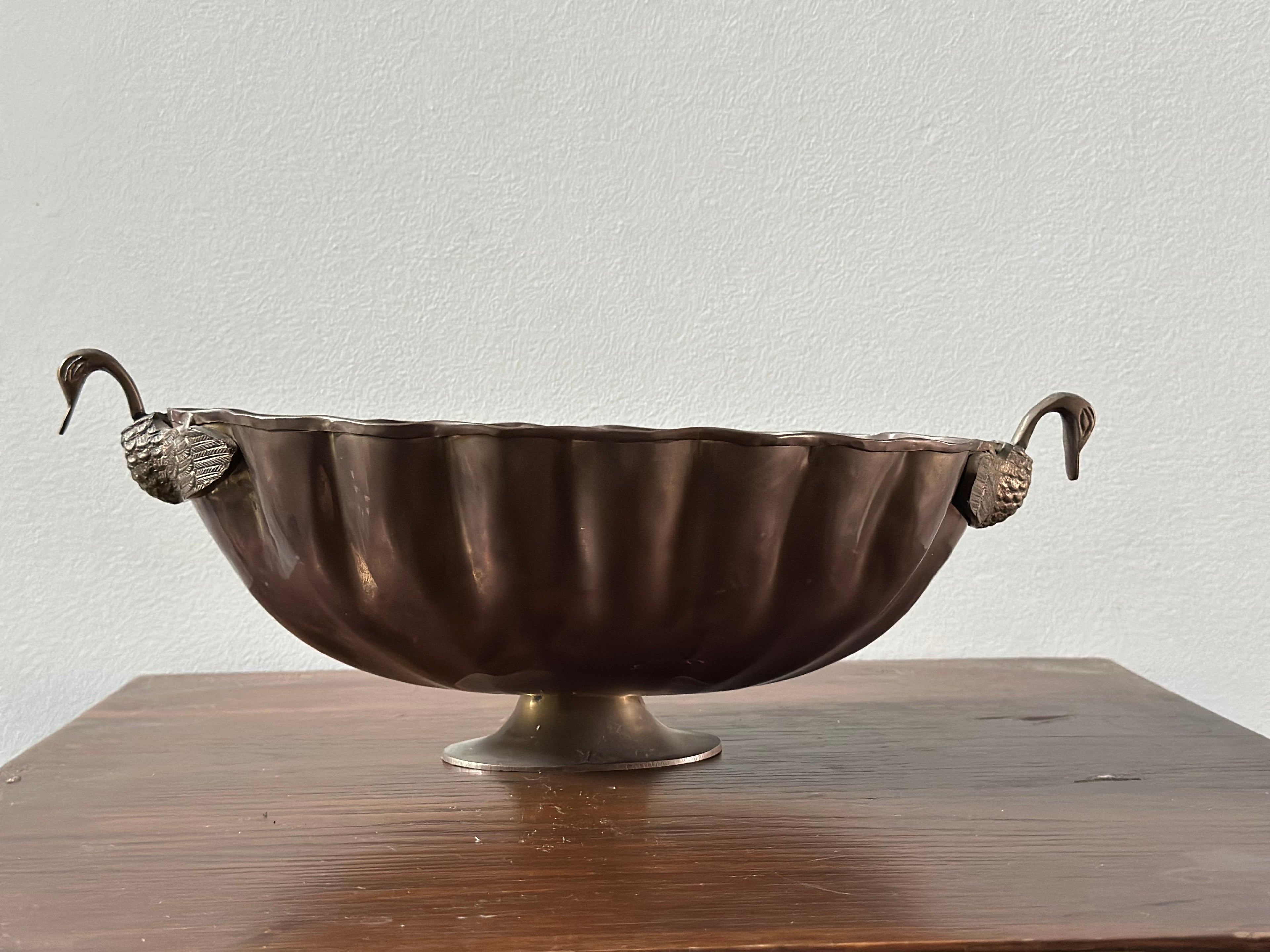 Brass Swan Handled Bowl