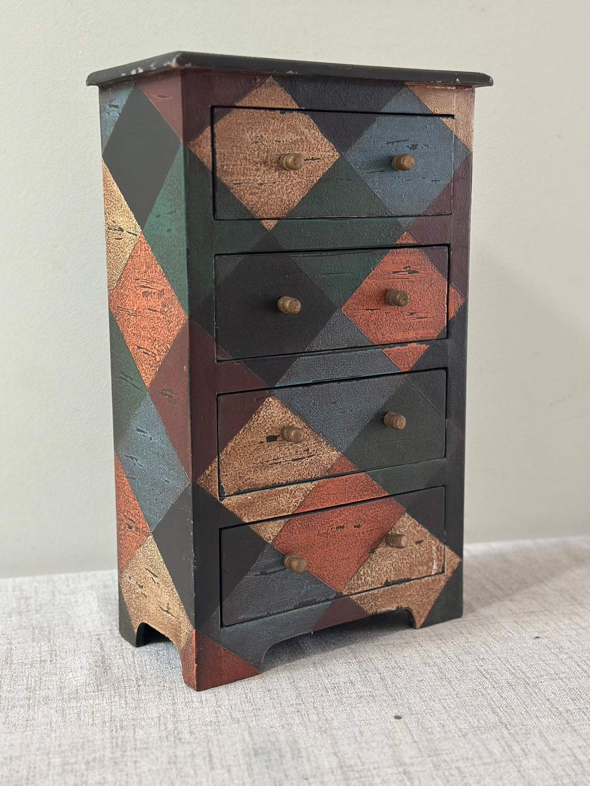 Hand Painted Harlequin Mini Chest of Drawers