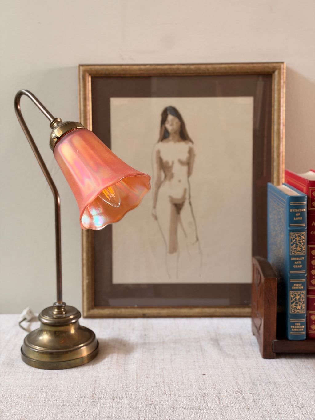 Art Nouveau Fluted Table Lamp
