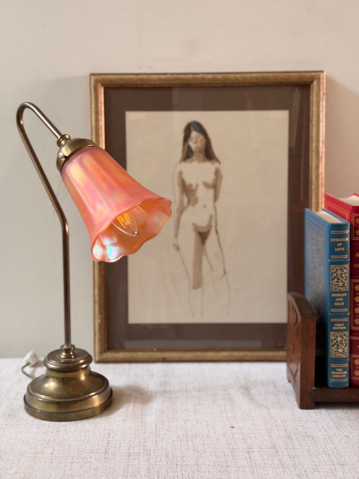 Art Nouveau Fluted Table Lamp