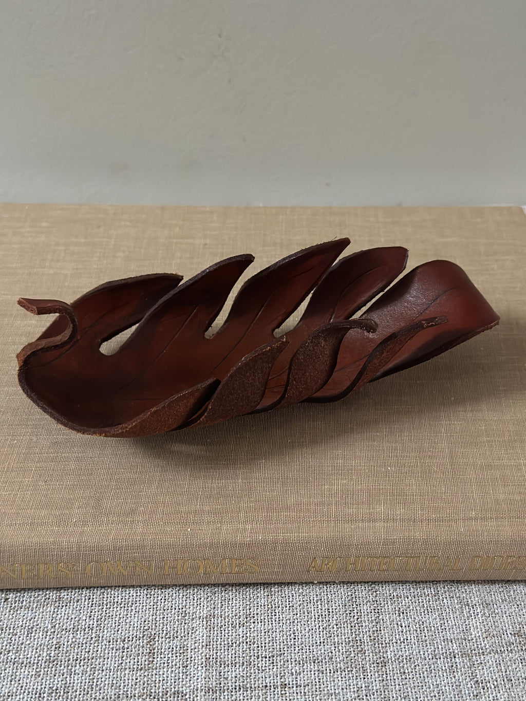 Handmade Leather Leaf Tray