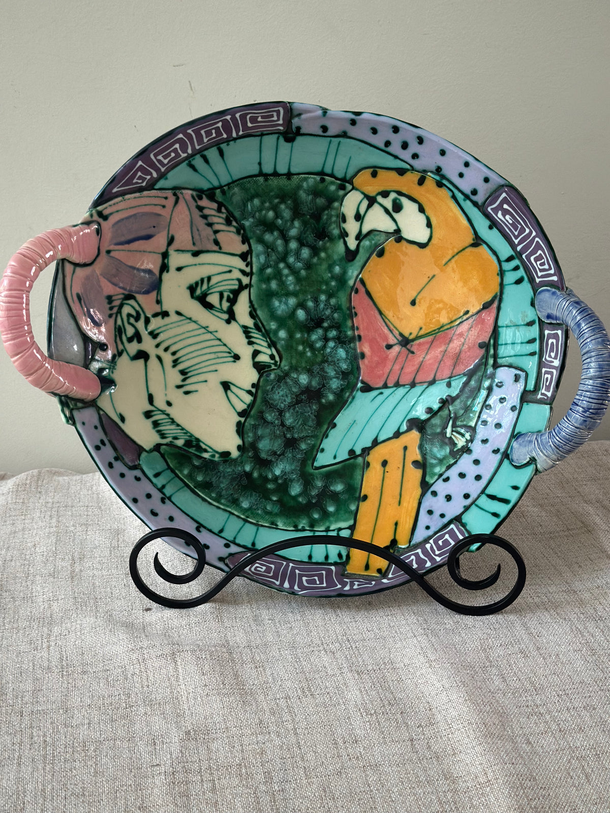 Vintage Saldatis Signed Ceramic Art Bowl