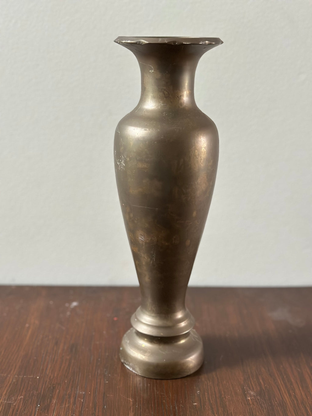 Ruffle Edge Brass Vase