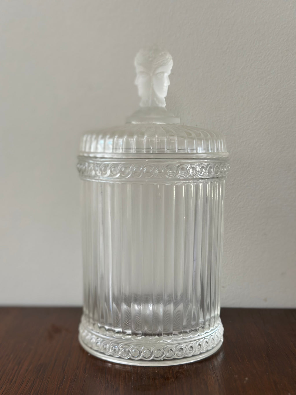 Vintage Three Faces Lidded Jar