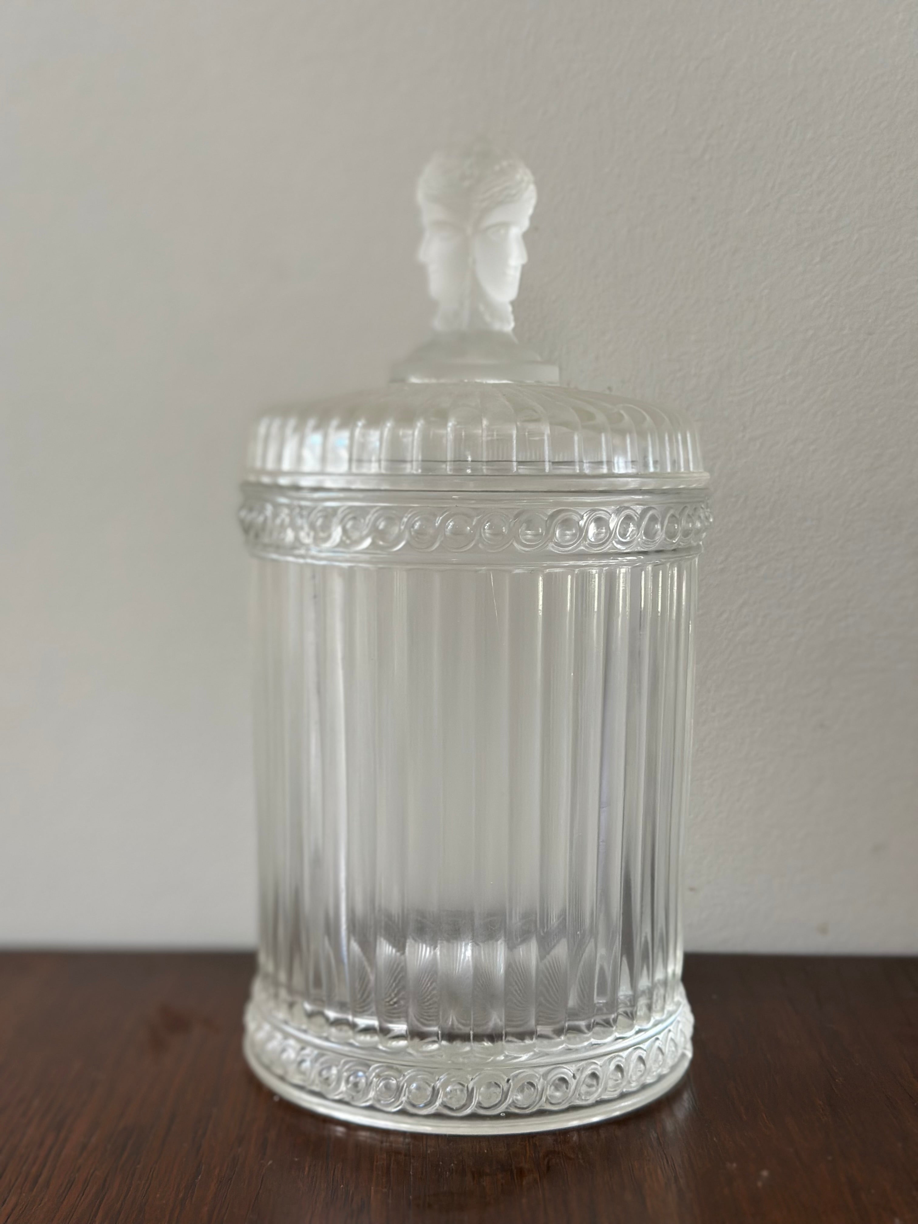 Vintage Three Faces Lidded Jar