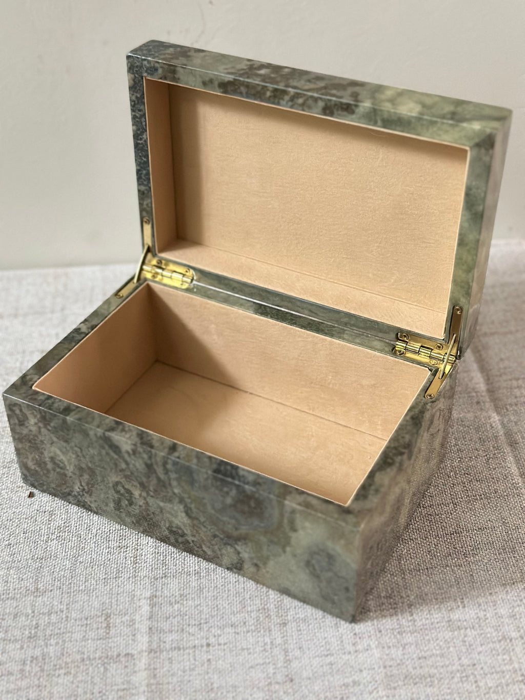 Green Faux Marble Trinket Box