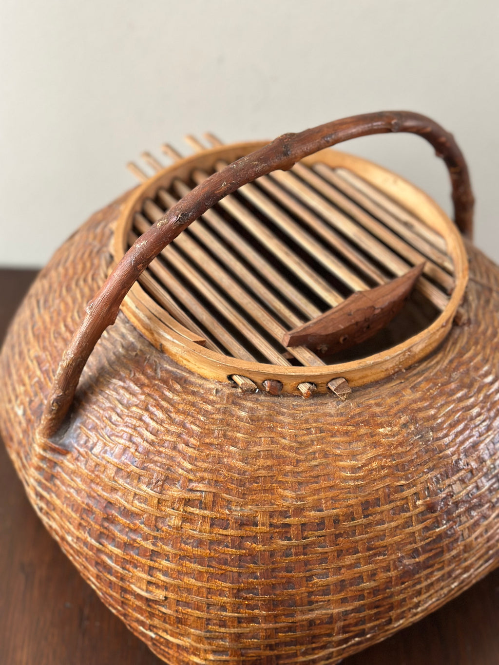Antique Snake Charmer Basket
