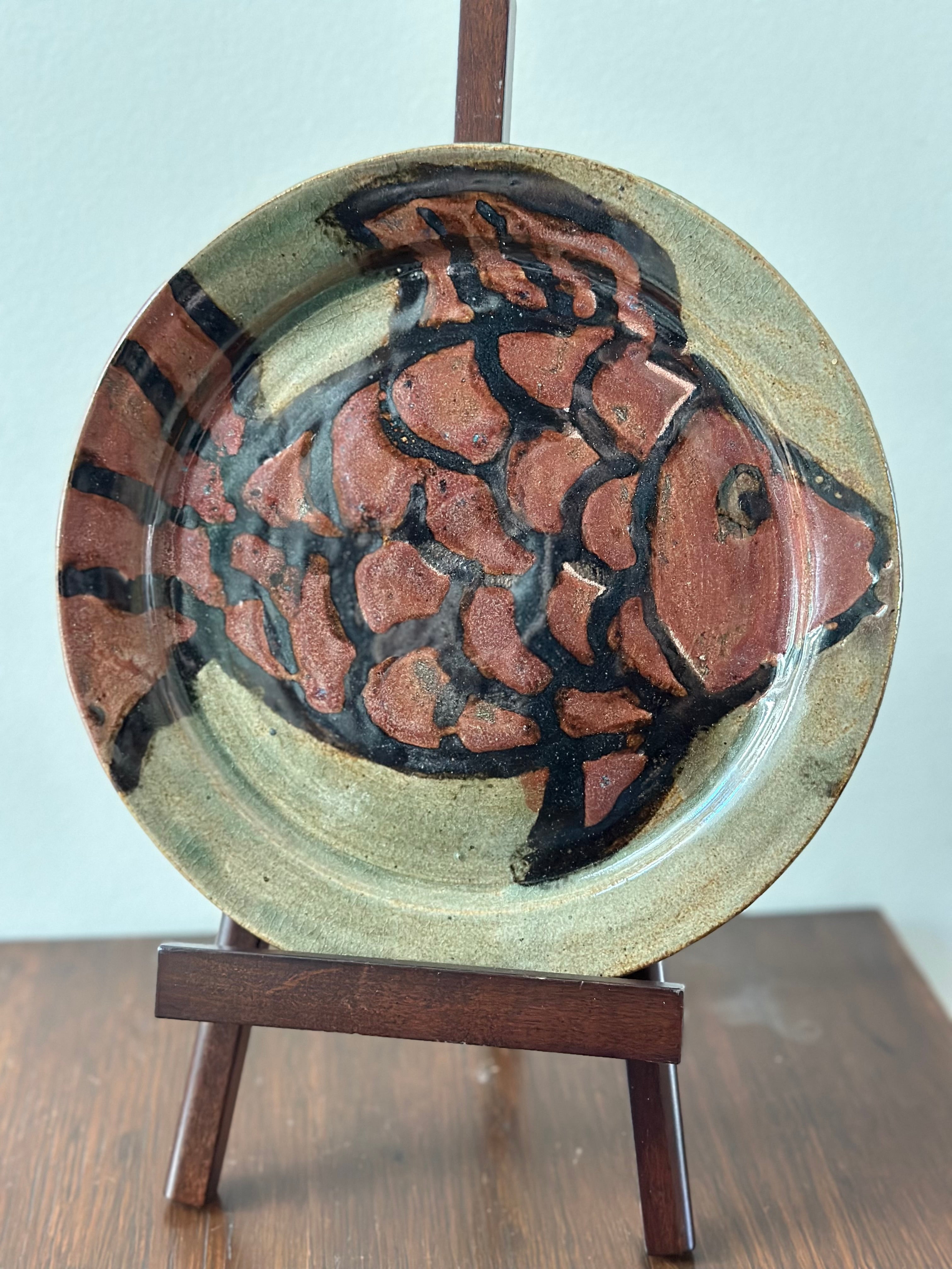 Ceramic Folk Art Fish Plate
