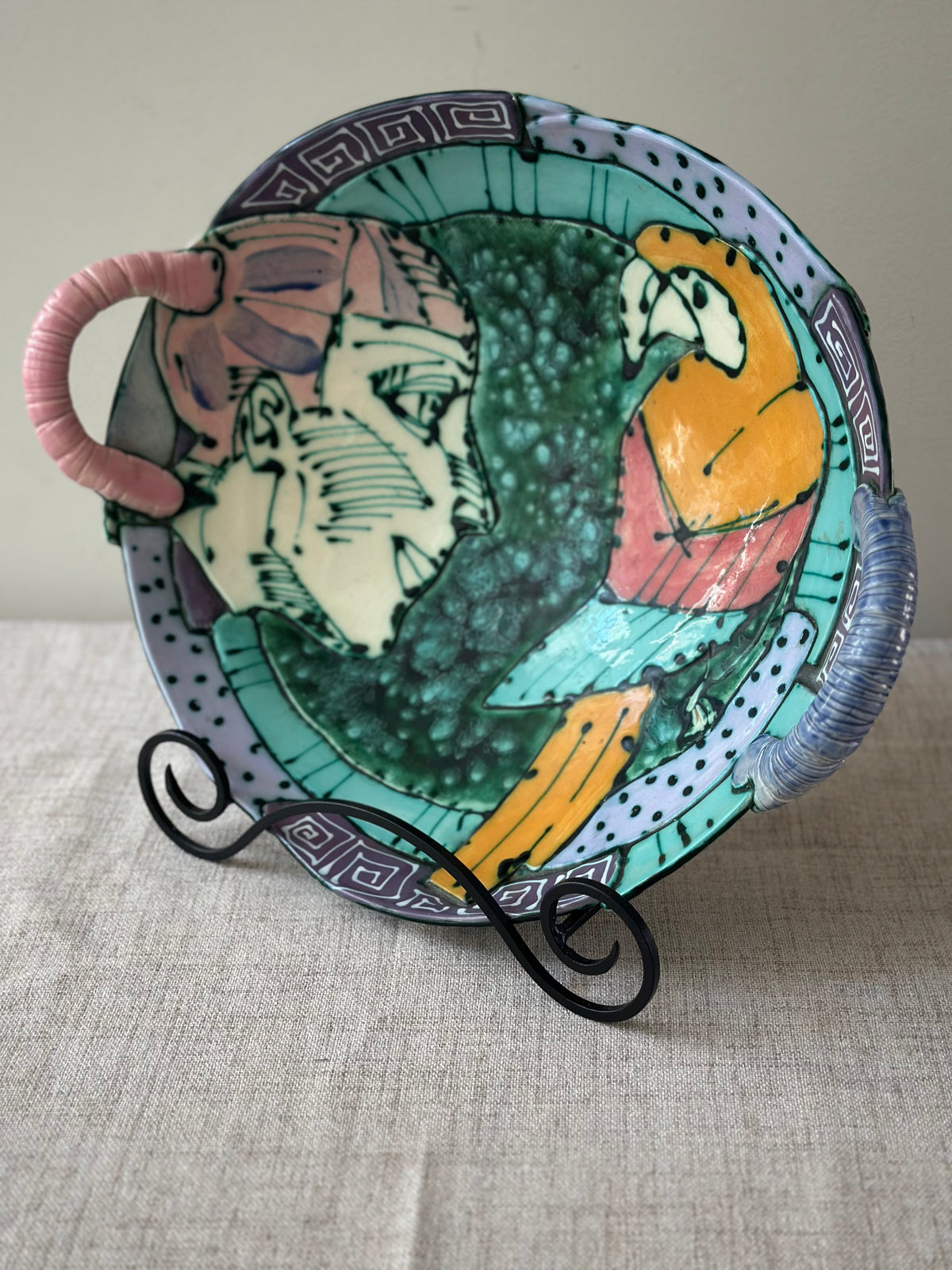Vintage Saldatis Signed Ceramic Art Bowl