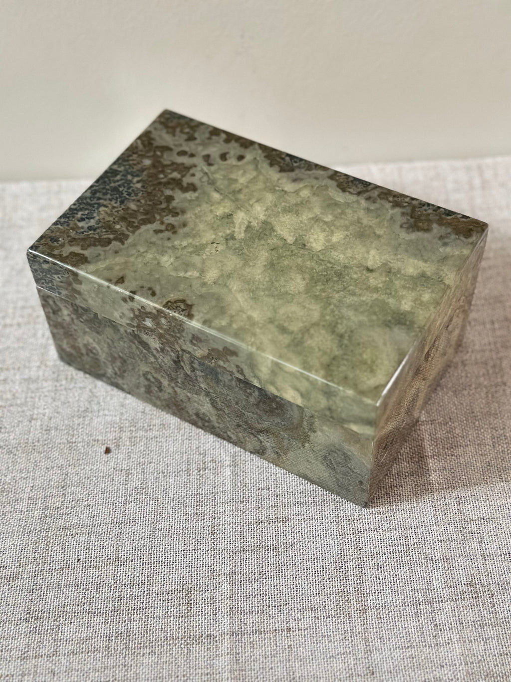 Green Faux Marble Trinket Box