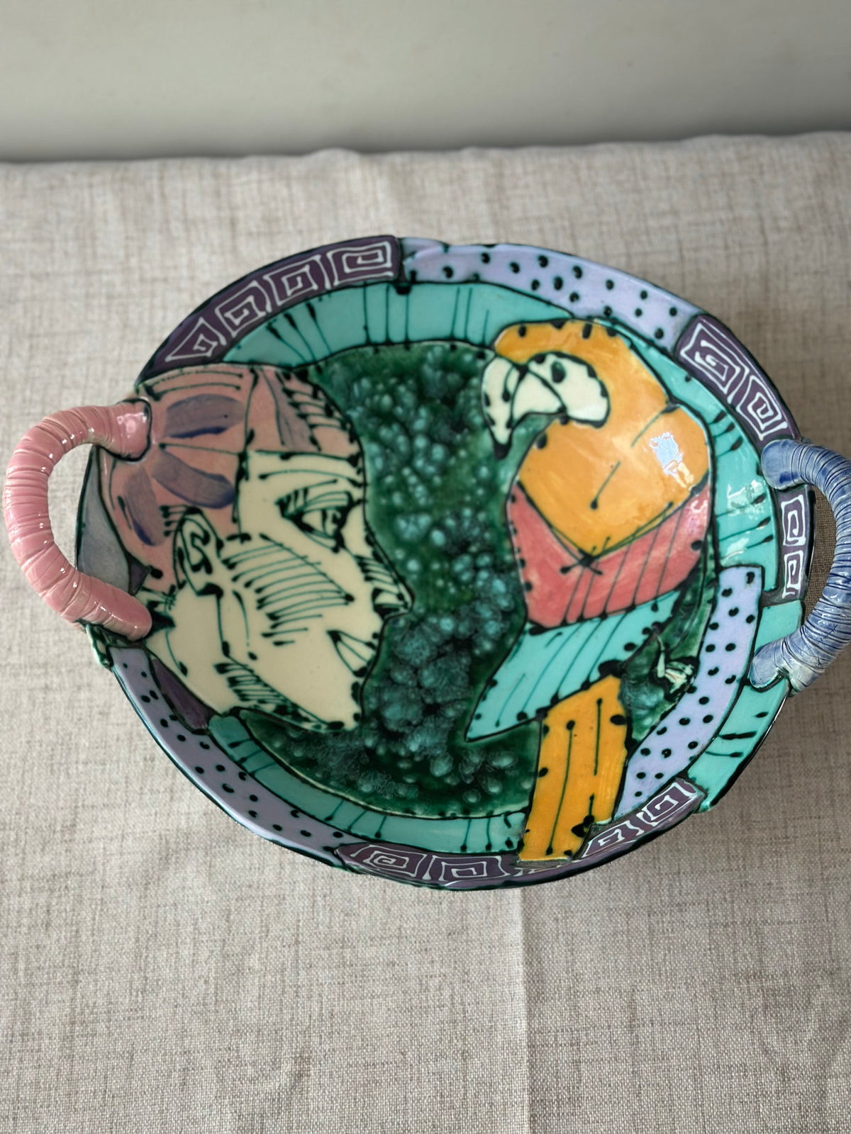 Vintage Saldatis Signed Ceramic Art Bowl
