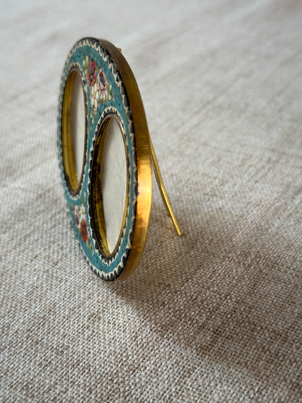 Vintage Italian Micro-Mosaic Double Oval Picture Frame