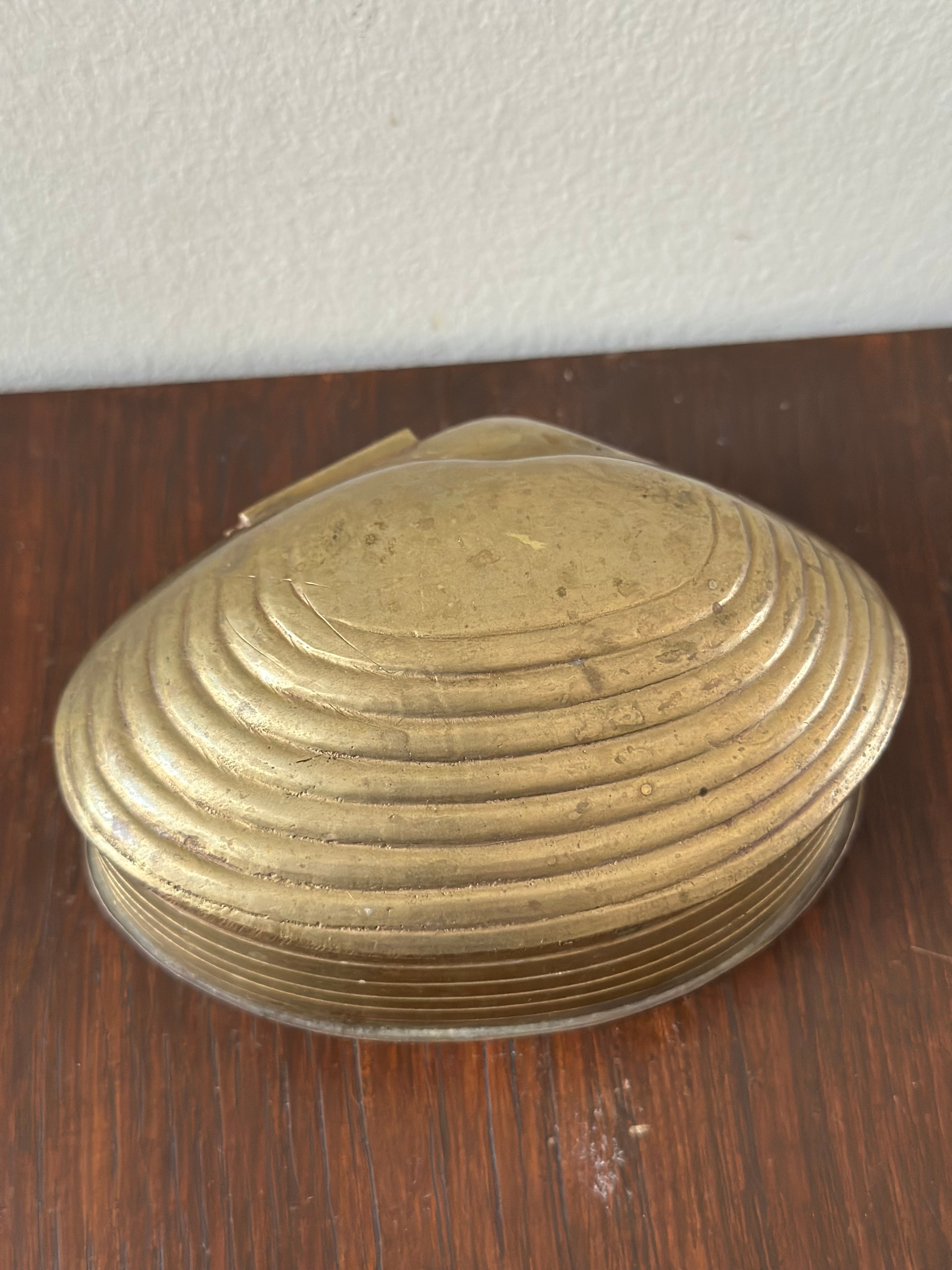Brass Clam Trinket Box