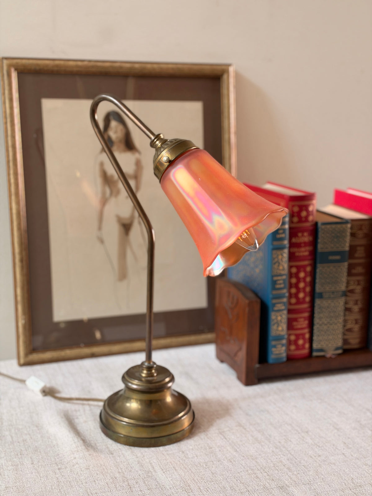 Art Nouveau Fluted Table Lamp