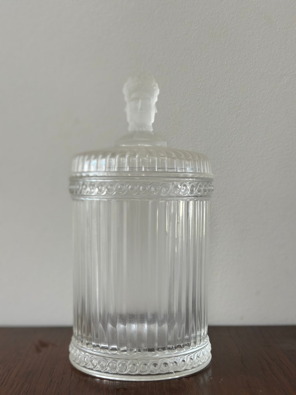 Vintage Three Faces Lidded Jar