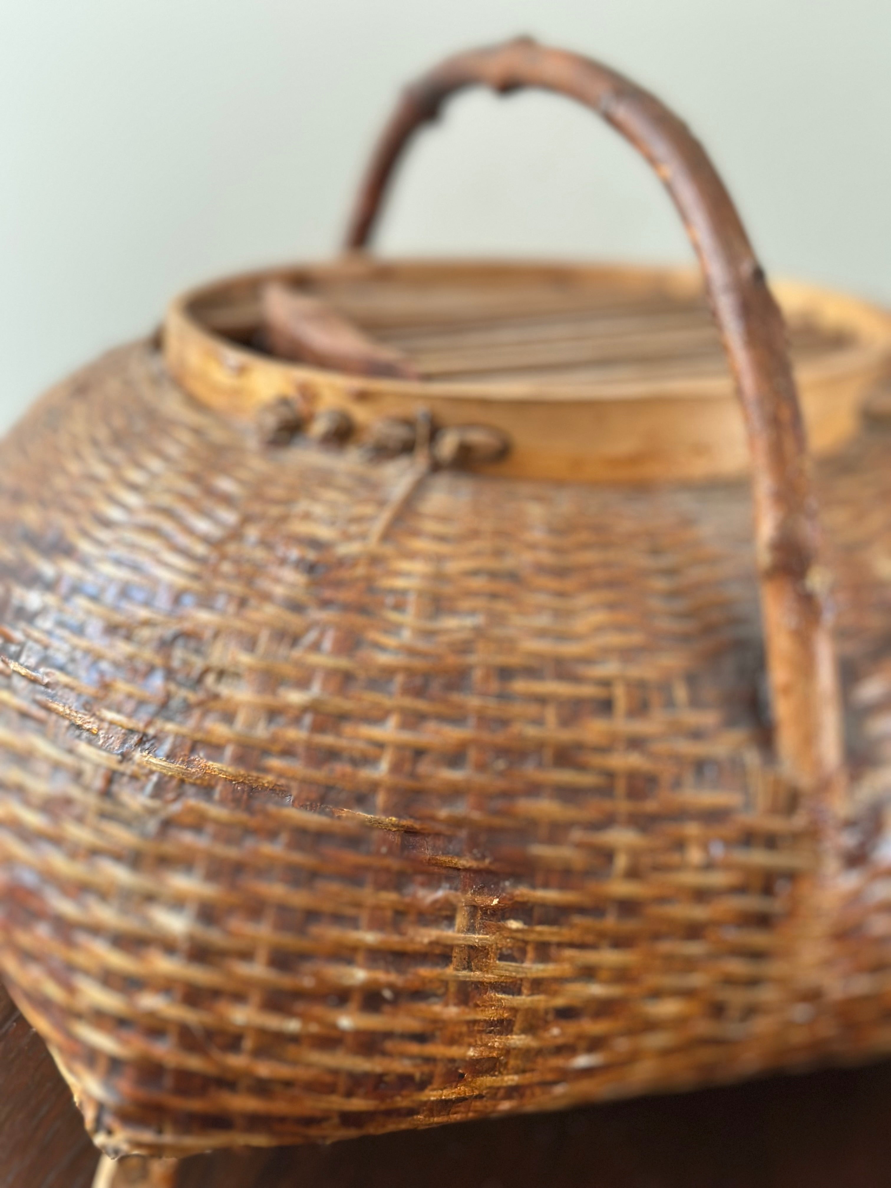 Antique Snake Charmer Basket