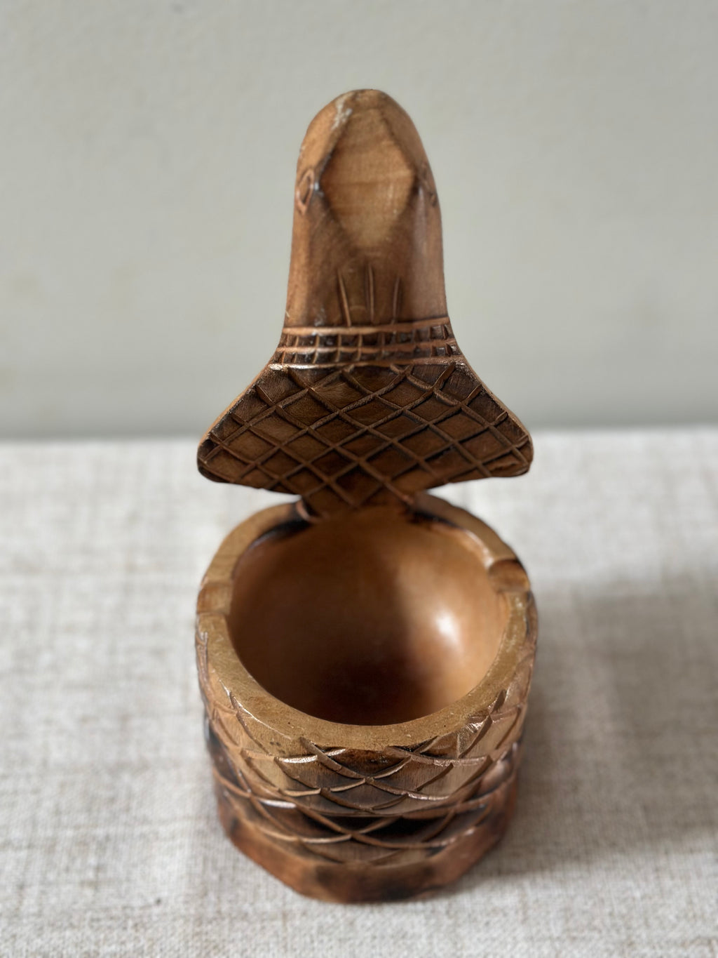 Hand Carved Wooden Cobra