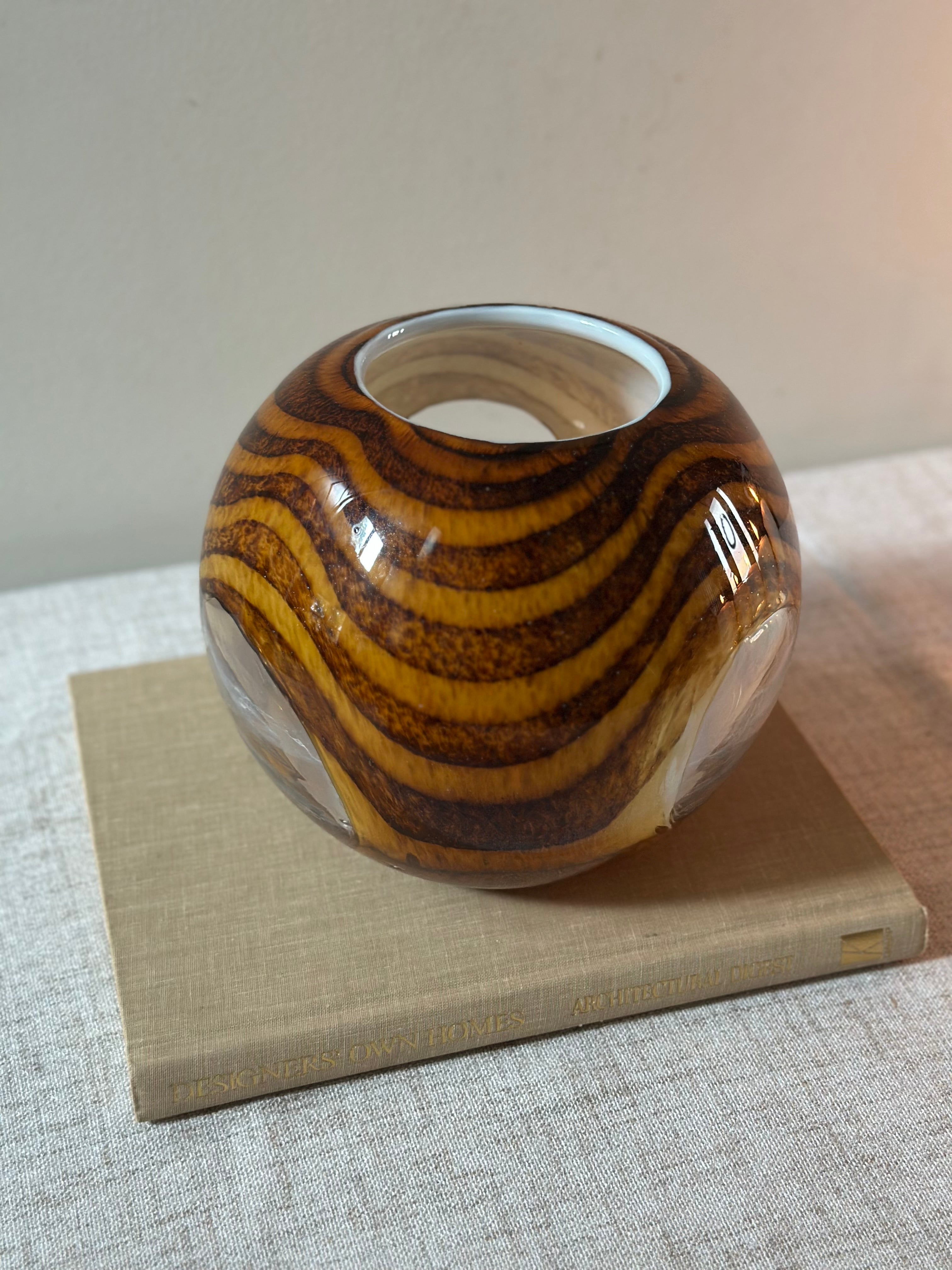 Tiger Striped Murano Vase