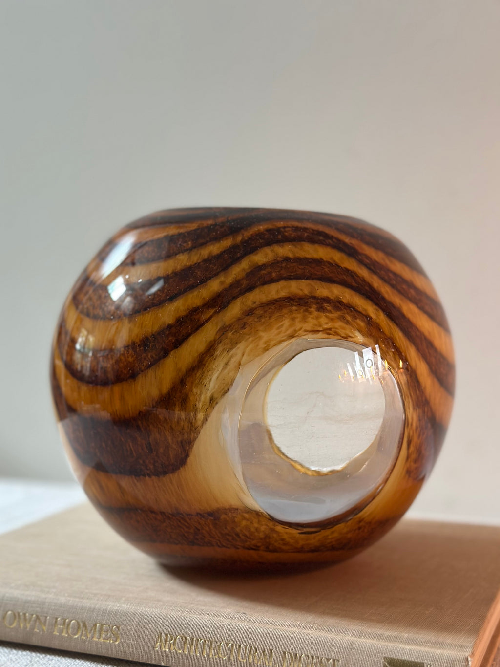 Tiger Striped Murano Vase