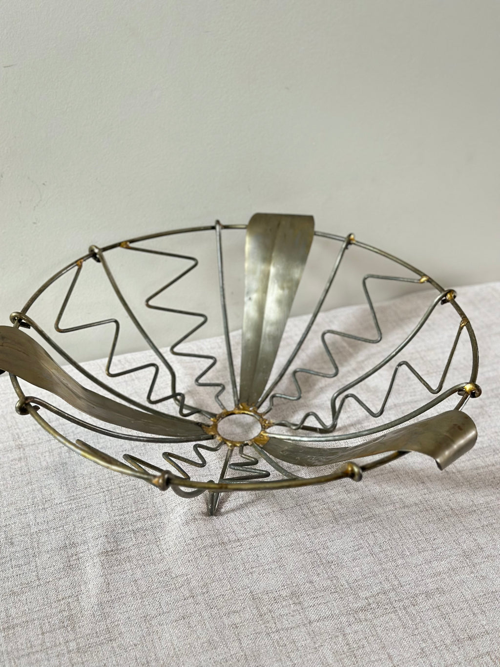 Vintage French Metal Folk Art Bowl