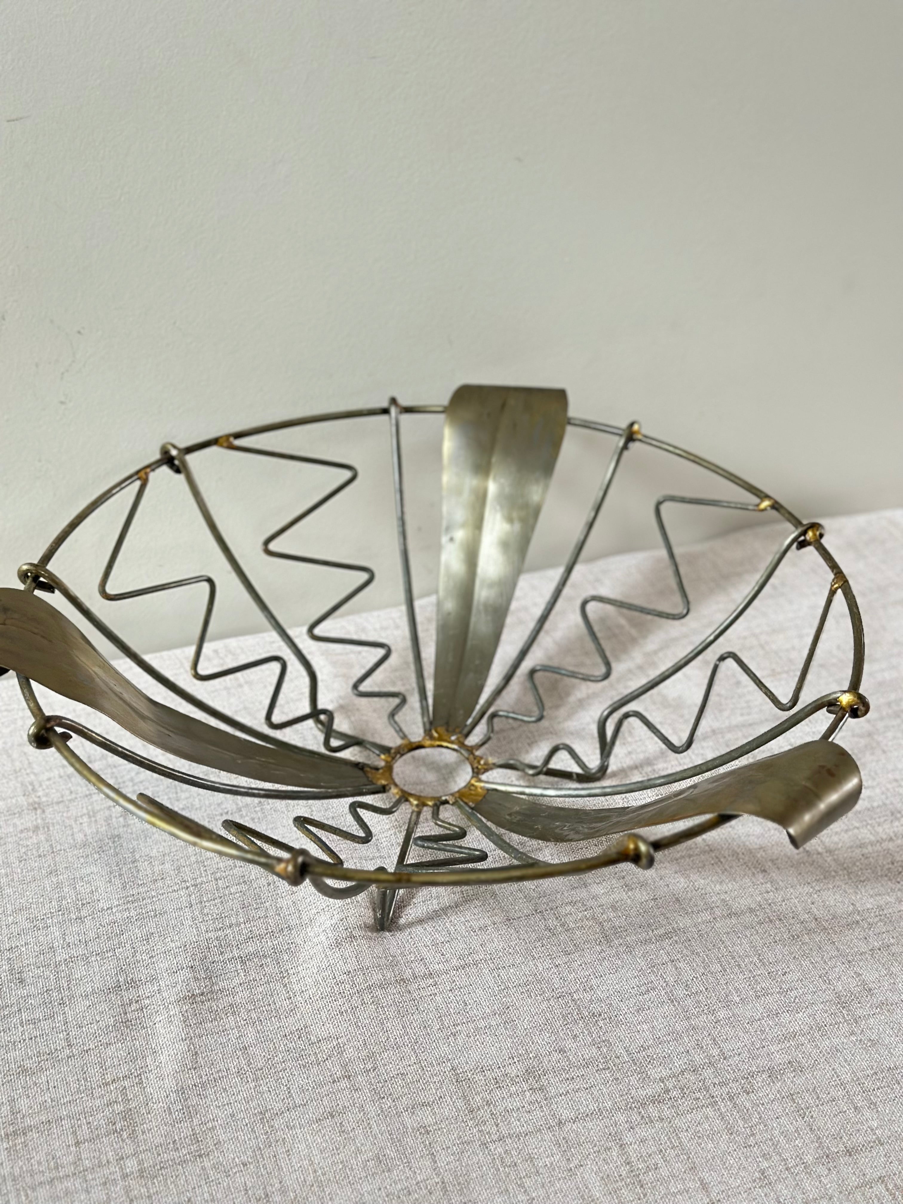 Vintage French Metal Folk Art Bowl